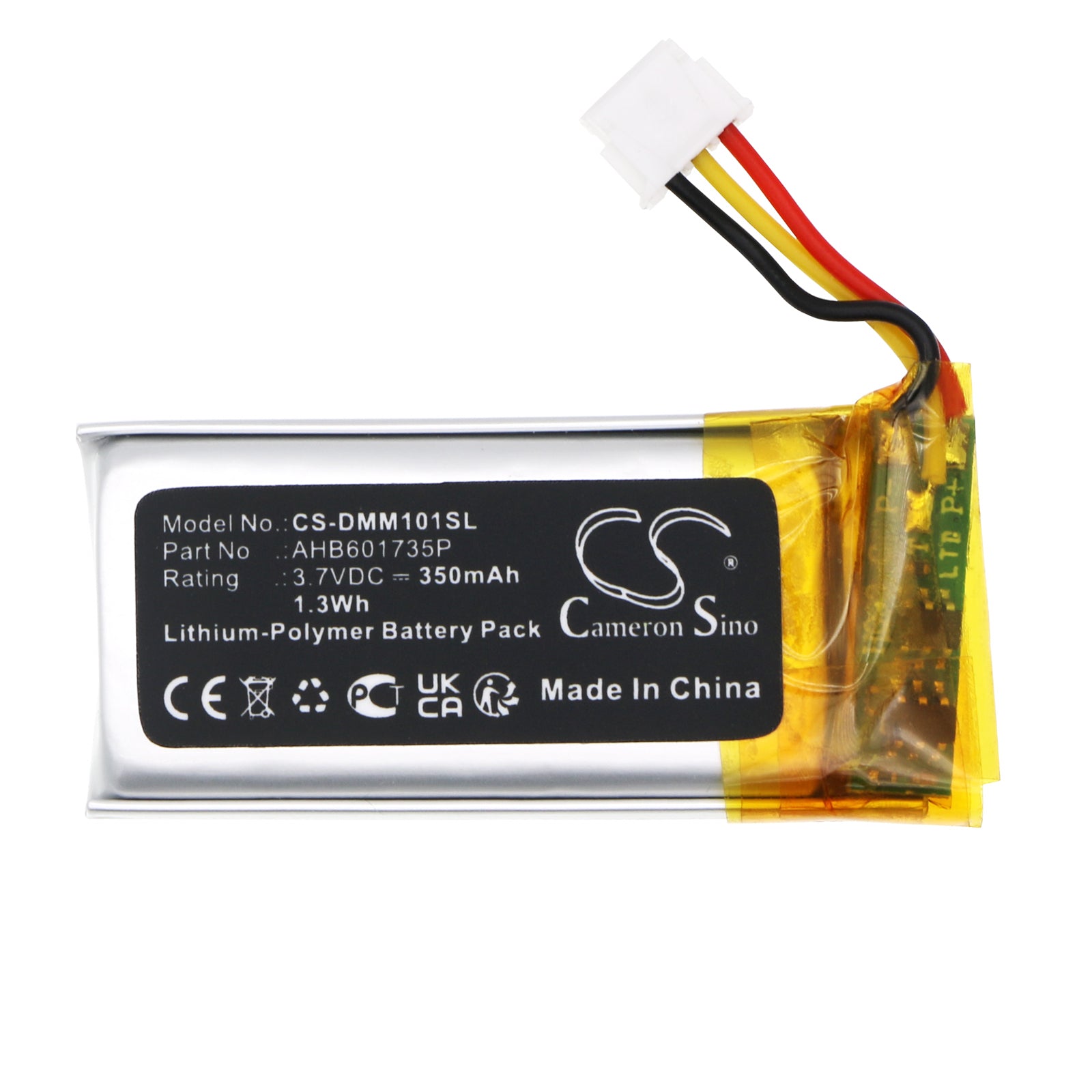 Li-Polymer, Speaker Battery fits Divoom Ditoomic ( For Mic ), Fairy-ok ( For Mic ), 3.7V, 350mAh Speaker Cameron Sino Technology Limited