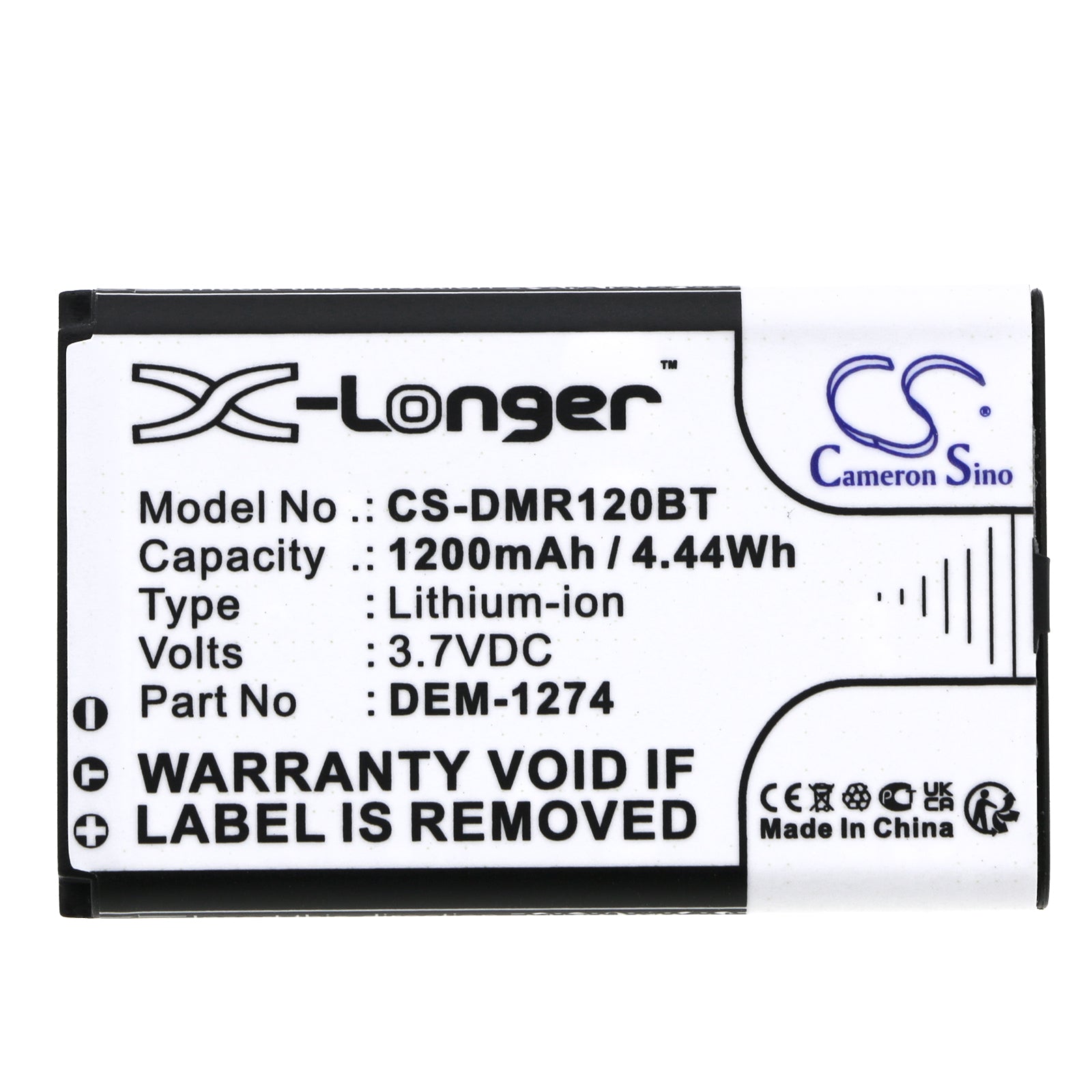 Li-ion, Alarm System Battery fits Paradox K32rf Wireless Led Kyepad, Dem K32rf, 3.7V, 1200mAh Alarm System Cameron Sino Technology Limited