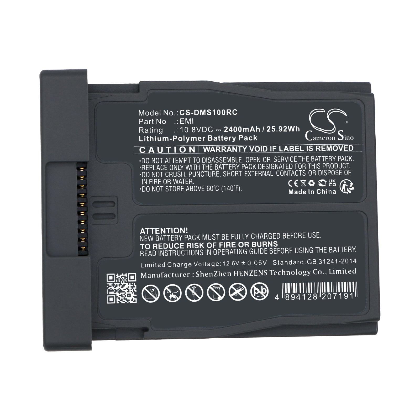 Li-Polymer, Robot Battery fits Dji Robomaster S1, 10.8V, 2400mAh Robot Cameron Sino Technology Limited