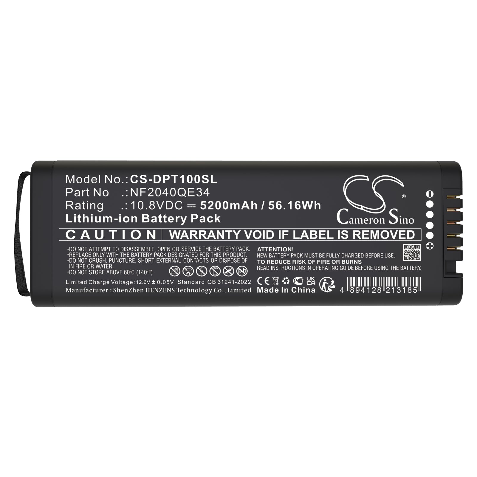 10.8V, Li-ion, 5200mAh, Battery fits Defelsko PosiTest HHD | Keysight U1610A, U1620A | Rohde & Schwarz FPH-B29 , 56.16Wh Equipment, Survey, Test Cameron Sino Technology Limited
