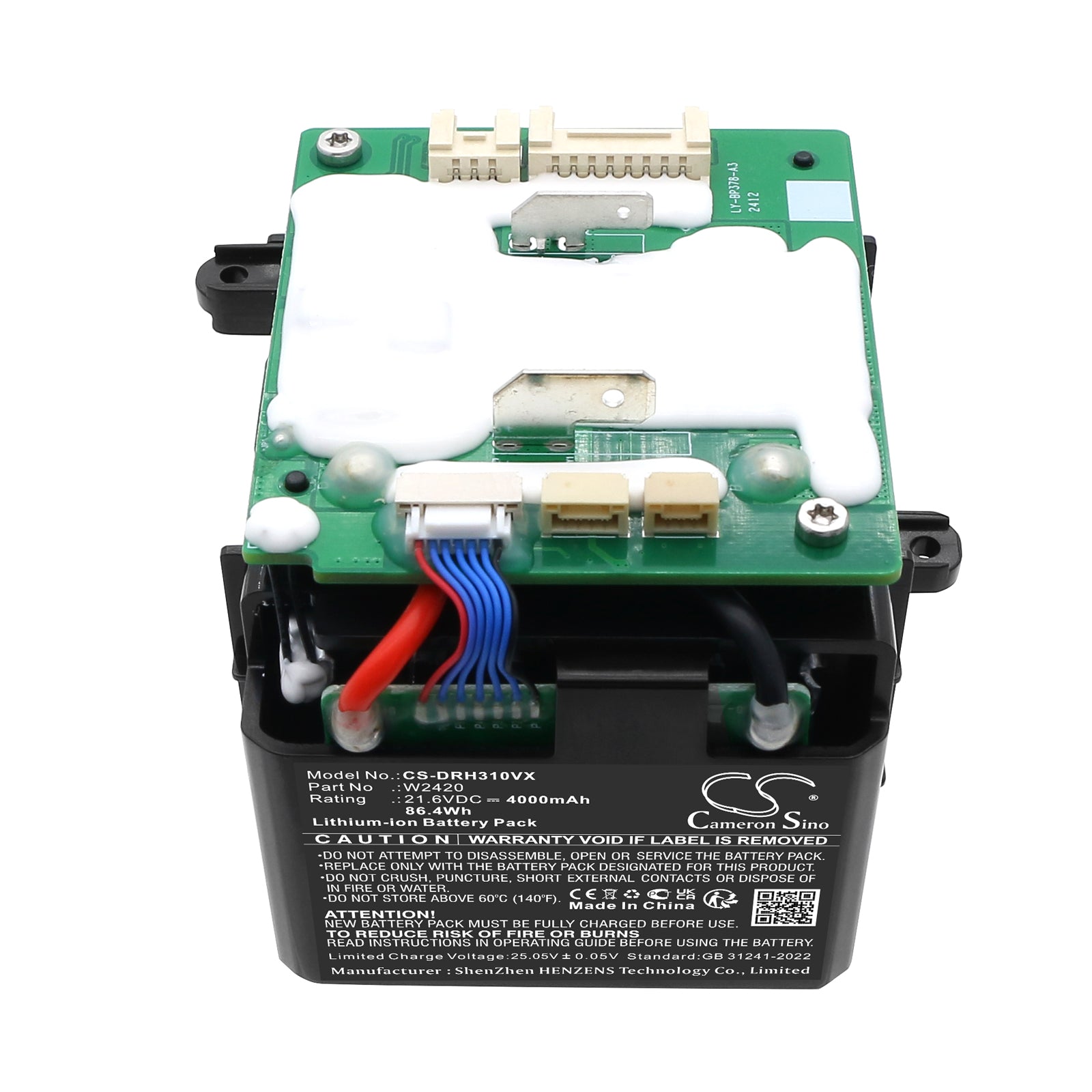 21.6V, Li-ion, 4000mAh, Battery fits Dreame H30, 86.4Wh Vacuum Cameron Sino Technology Limited