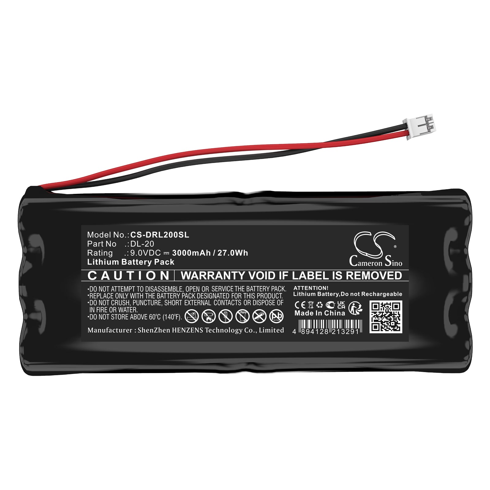 9V, Lithium, 3000mAh, Battery fits Intellikey 100225, PT00212L, 27Wh Door Lock Cameron Sino Technology Limited
