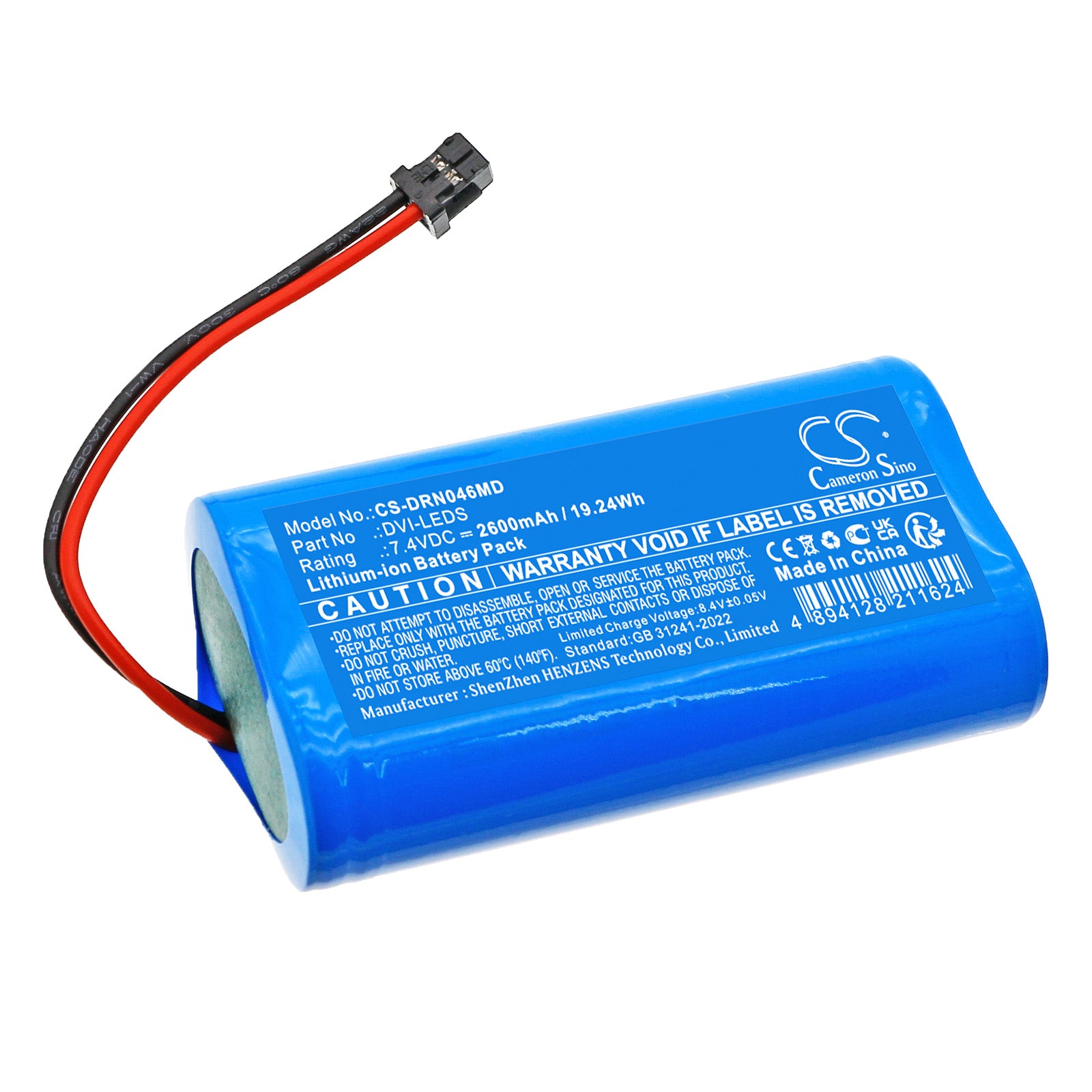 7.4V, Li-ion, 2600mAh, Battery fits Vision LED DayLite, LED DayLite HDi, 19.24Wh Medical Cameron Sino Technology Limited