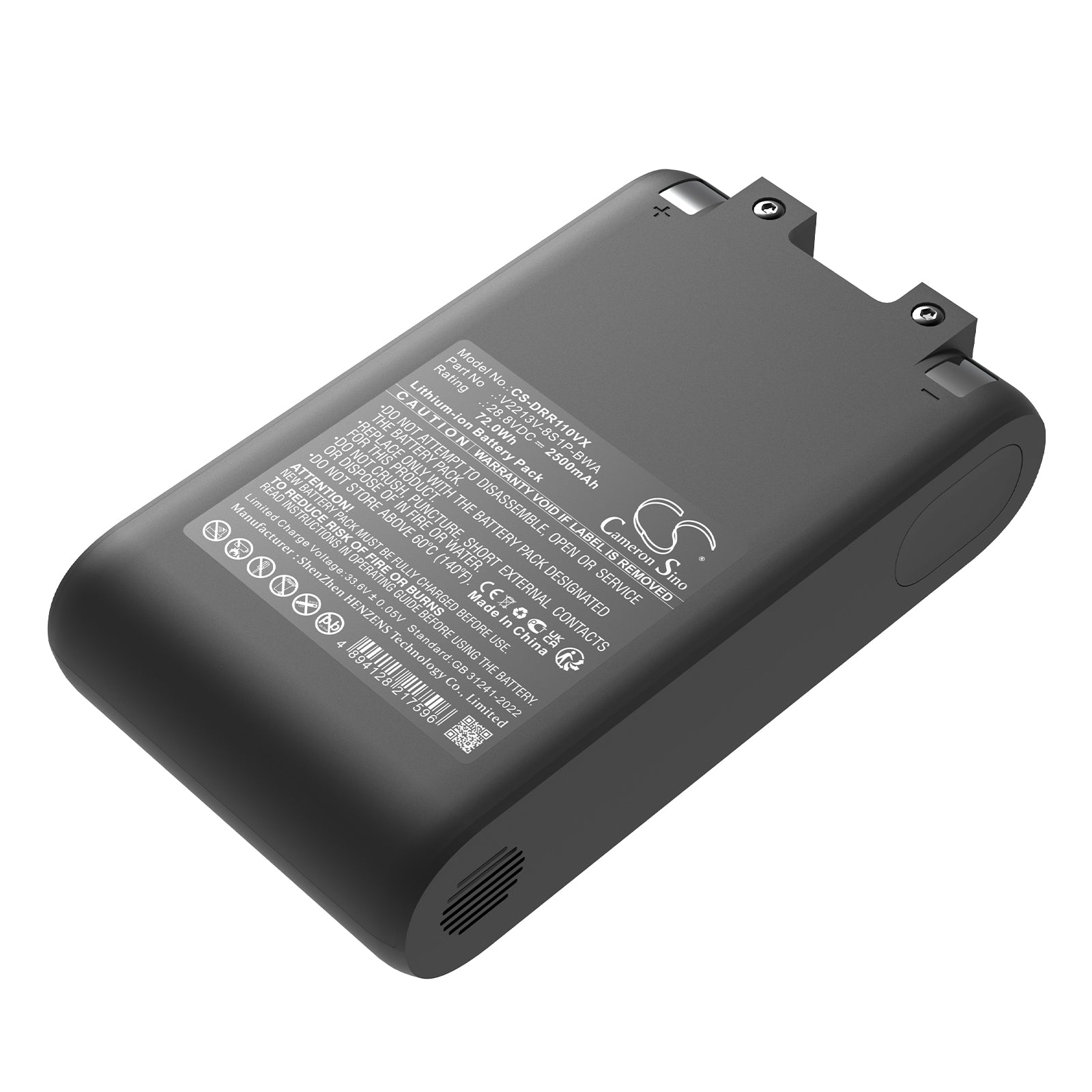 28.8V, Li-ion, 2500mAh, Battery fits Dreame R10 Pro, R10 Pro Cordless Vacuum Cleaner, 72Wh Vacuum Cameron Sino Technology Limited