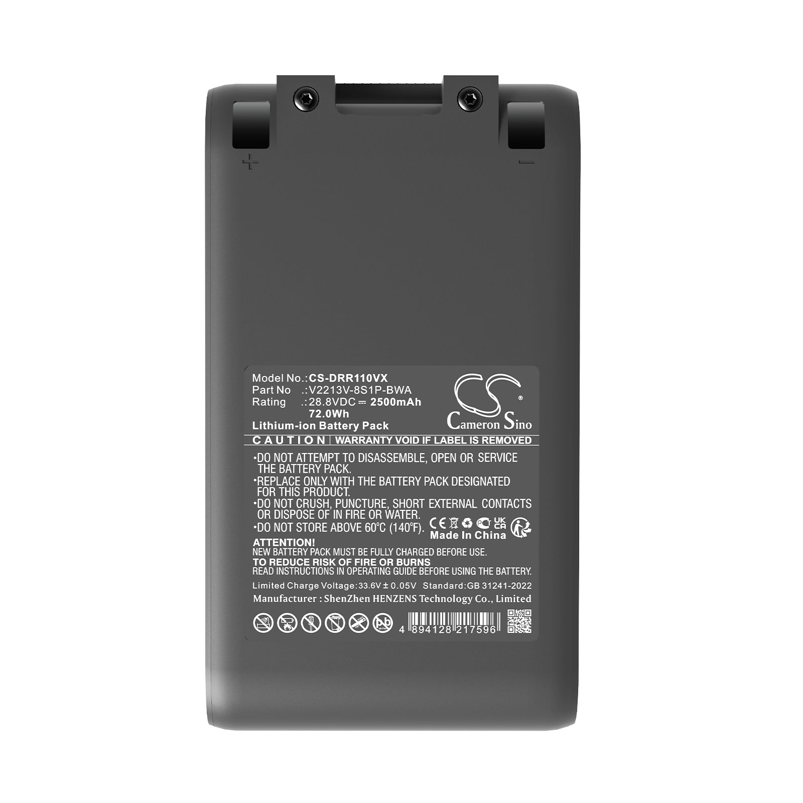 28.8V, Li-ion, 2500mAh, Battery fits Dreame R10 Pro, R10 Pro Cordless Vacuum Cleaner, 72Wh Vacuum Cameron Sino Technology Limited