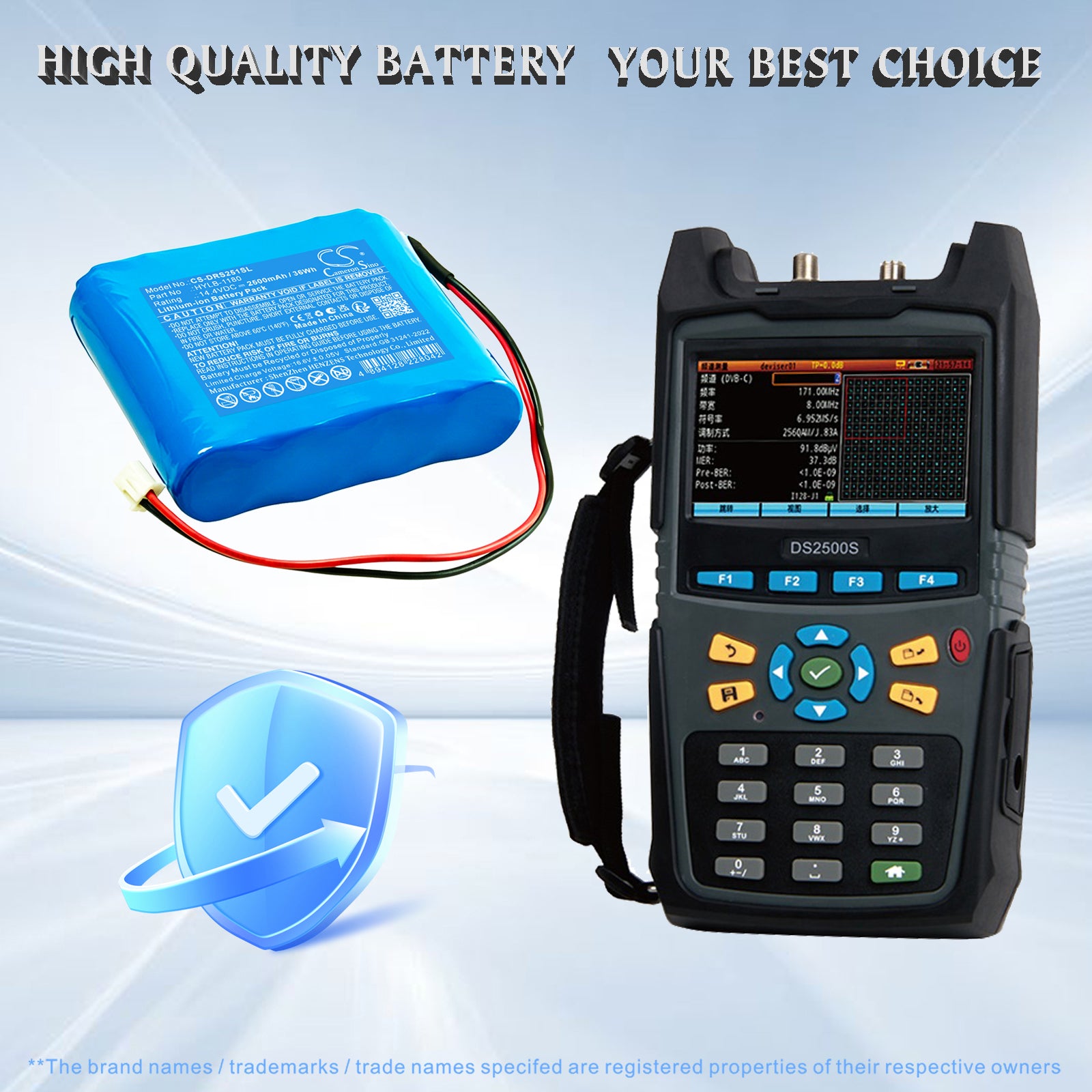 7.4V, Li-ion, 7800mAh, Battery fits Deviser DS2500S, 57.72Wh Equipment, Survey, Test Cameron Sino Technology Limited