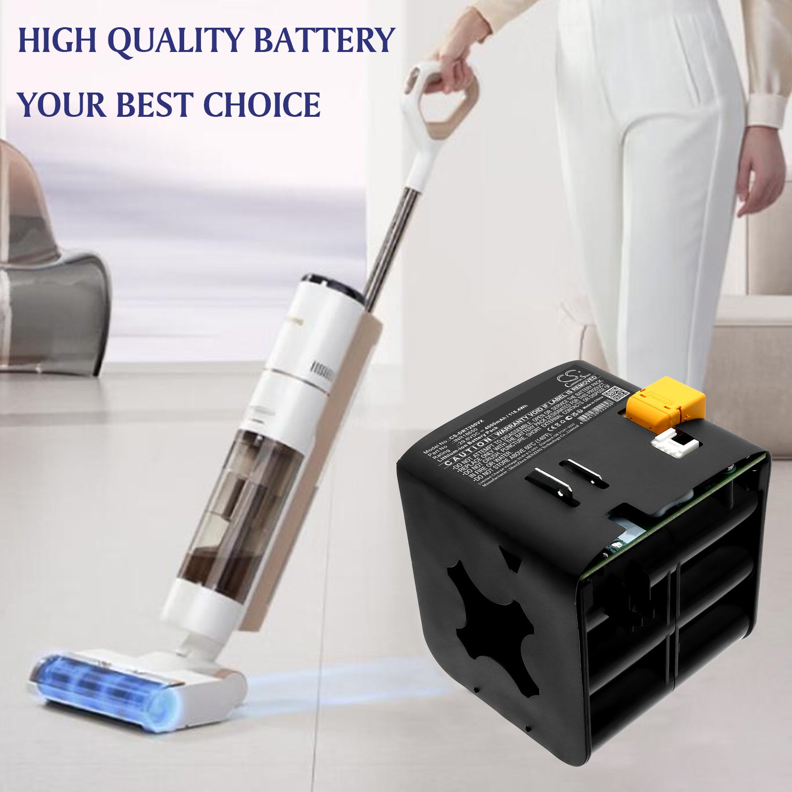 29.6V, Li-ion, 4000mAh, Battery fits Dreame Mova T20, 118.4Wh Vacuum Cameron Sino Technology Limited