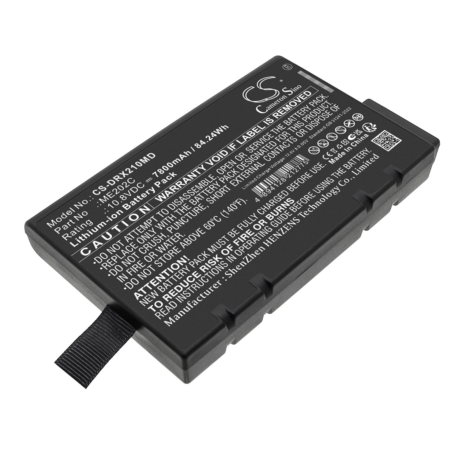 10.8V, Li-ion, 7800mAh, Battery fits Drager Oxylog 2000 Plus, Oxylog 2000+, 84.24Wh Medical Cameron Sino Technology Limited