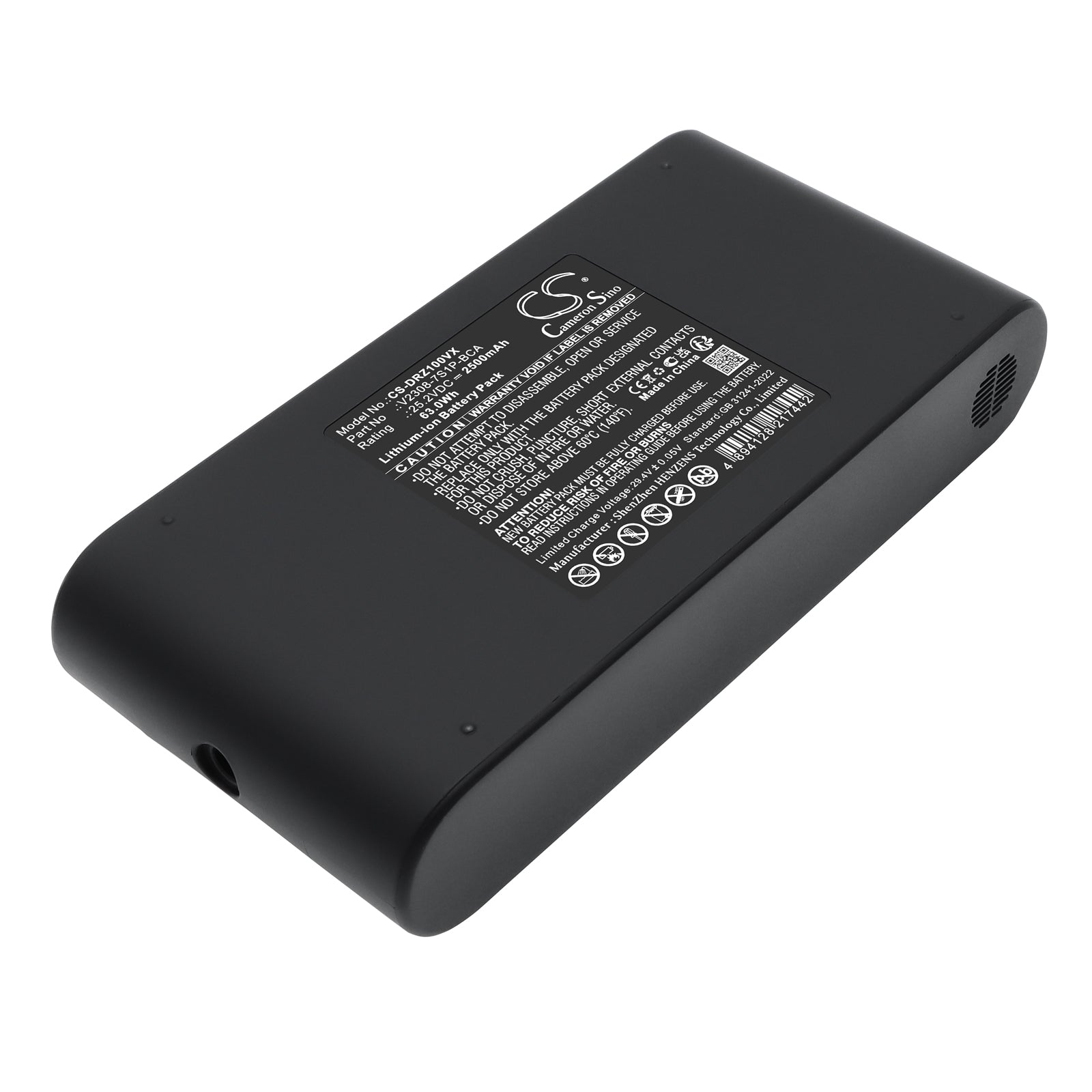 25.2V, Li-ion, 2500mAh, Battery fits Dreame Z10, Z10 Station Cordless Stick Vacuum, 63Wh Vacuum Cameron Sino Technology Limited