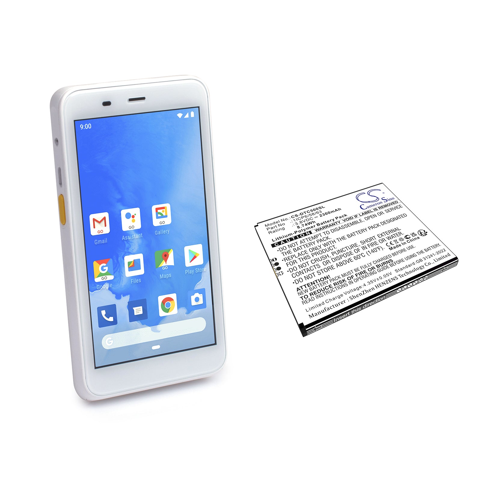 3.8V, Li-Polymer, 2300mAh, Battery fits DATECS BlueCase 50, BluePad 5500 Plus, 8.74Wh Portable Printer Cameron Sino Technology Limited