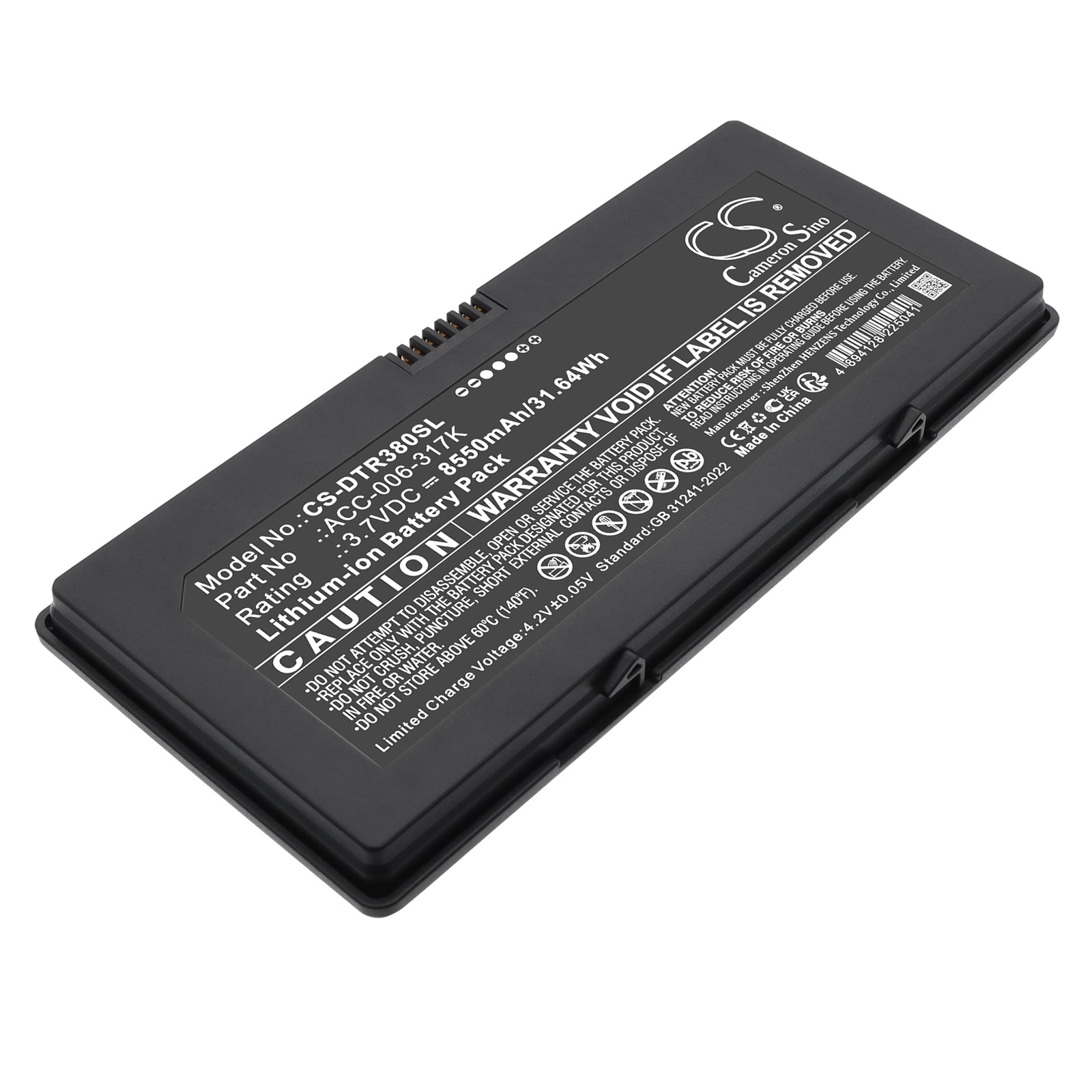 3.7V, Li-ion, 8550mAh, Battery fits DT Research DT380QE, DT380 | Oracle Micros Tablet 700, 31.64Wh Tablet Cameron Sino Technology Limited