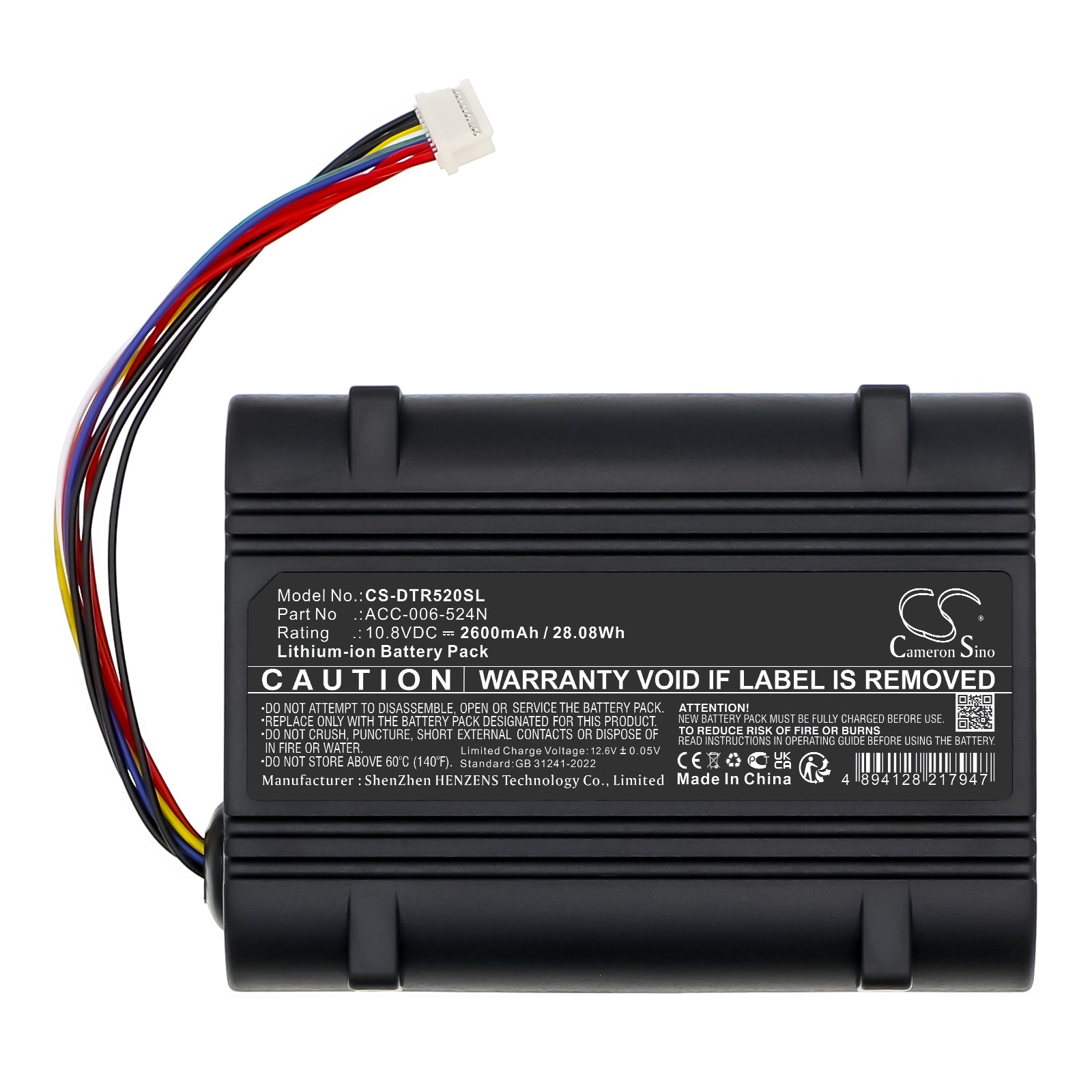 10.8V, Li-ion, 2600mAh, Battery fits DT Research ACC-006-524N, 28.08Wh Tablet Cameron Sino Technology Limited