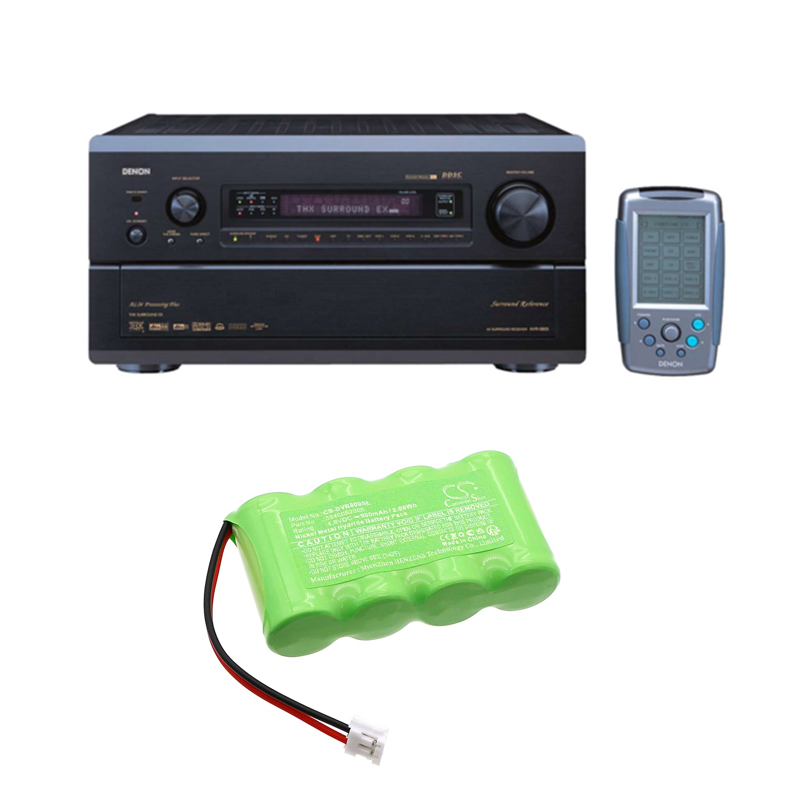 4.8V, Ni-MH, 600mAh, Battery fits Denon RC-8000, 2.88Wh Remote Control Cameron Sino Technology Limited