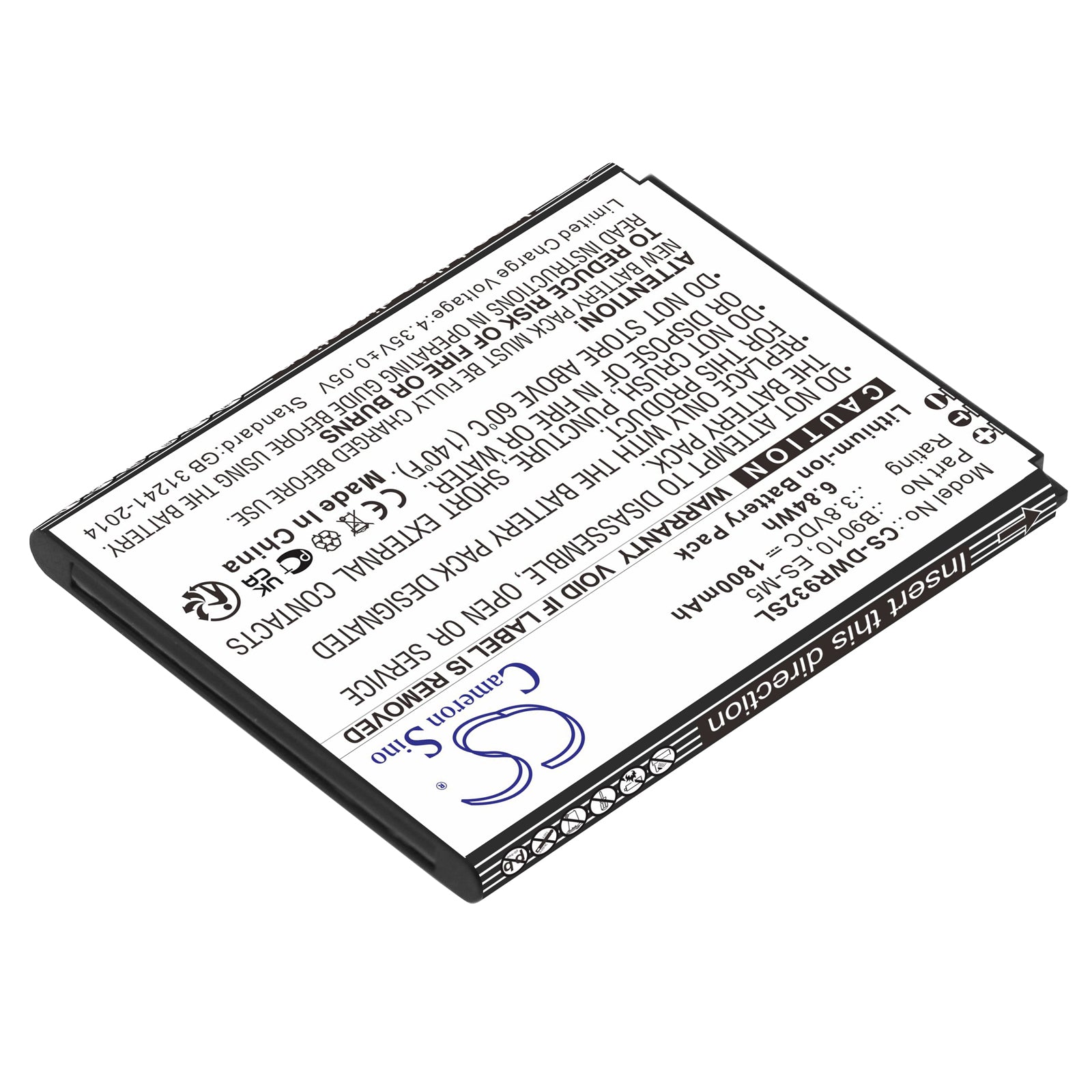Li-ion, Mobile, SmartPhone Battery fits D-link Dwr-932, Dwr-932m, 3.8V, 1800mAh Mobile, SmartPhone Cameron Sino Technology Limited