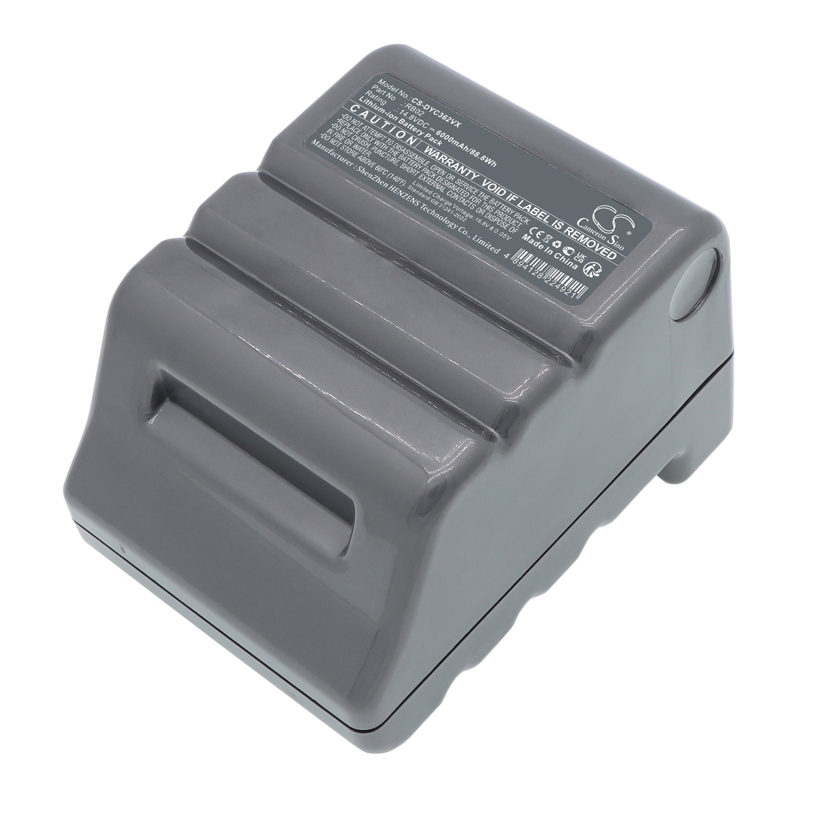 14.8V, Li-ion, 6000mAh, Battery fits Dyson 360 Heurist Robot, 265354, 88.8Wh Vacuum Cameron Sino Technology Limited