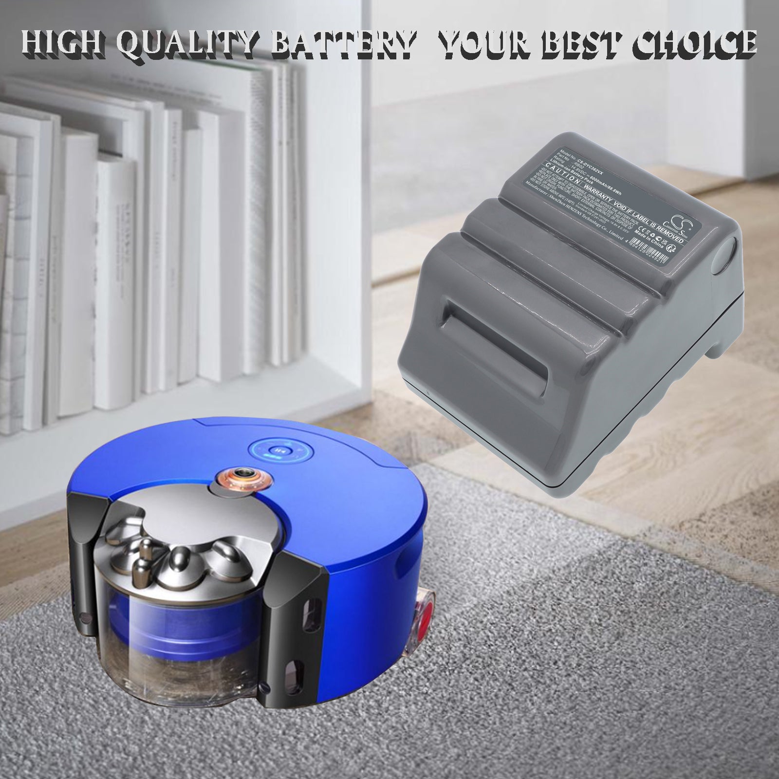 14.8V, Li-ion, 6000mAh, Battery fits Dyson 360 Heurist Robot, 265354, 88.8Wh Vacuum Cameron Sino Technology Limited