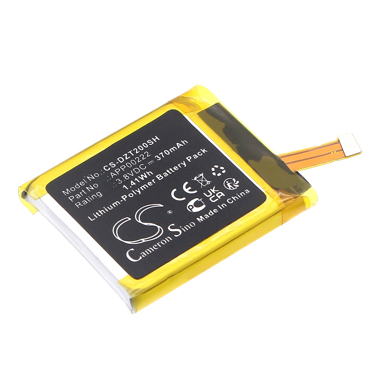 3.8V, Li-Polymer, 370mAh, Battery fits Fossil Q Explorist Gen3 Armani ART5004 | Diesel DZT2002, On DZT2002, 1.41Wh Smartwatch Cameron Sino Technology Limited