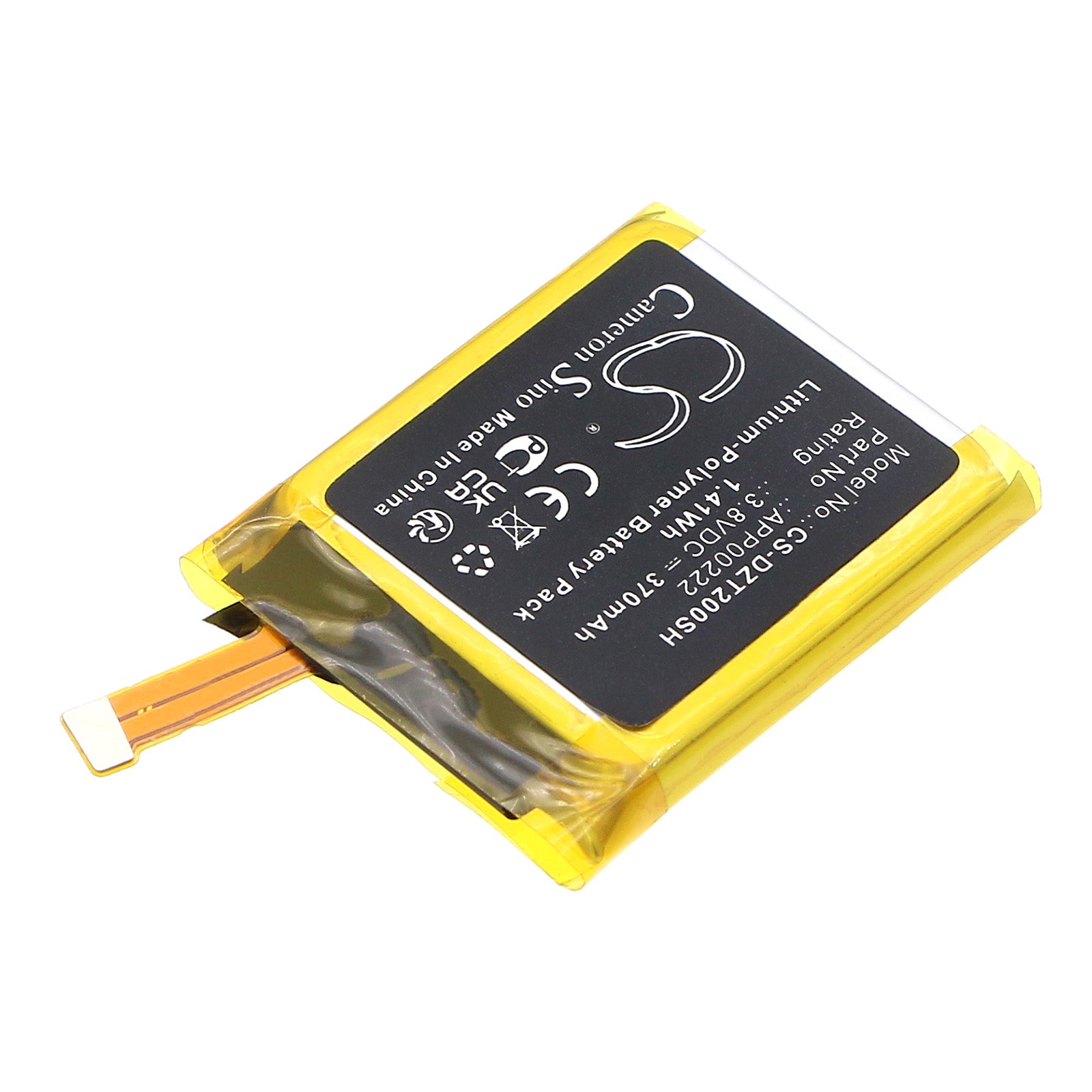 3.8V, Li-Polymer, 370mAh, Battery fits Fossil Q Explorist Gen3 Armani ART5004 | Diesel DZT2002, On DZT2002, 1.41Wh Smartwatch Cameron Sino Technology Limited