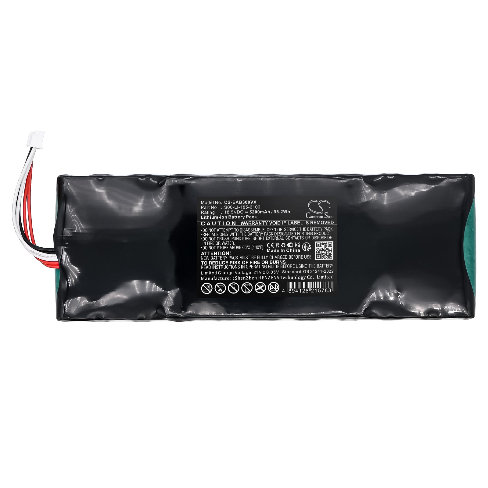 18.5V, Li-ion, 5200mAh, Battery fits Ecovacs Airbot AA30, 96.2Wh Vacuum Cameron Sino Technology Limited