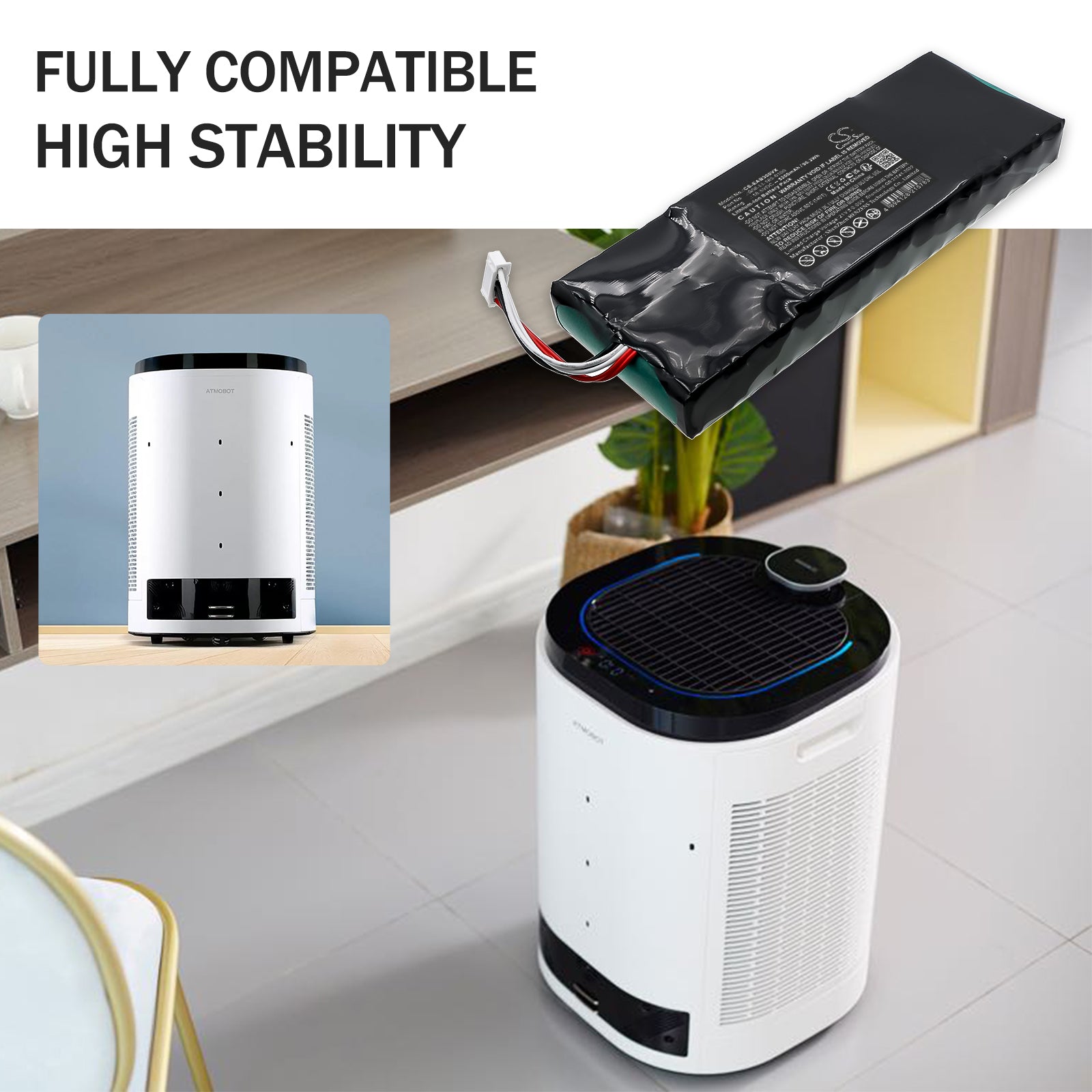 18.5V, Li-ion, 5200mAh, Battery fits Ecovacs Airbot AA30, 96.2Wh Vacuum Cameron Sino Technology Limited