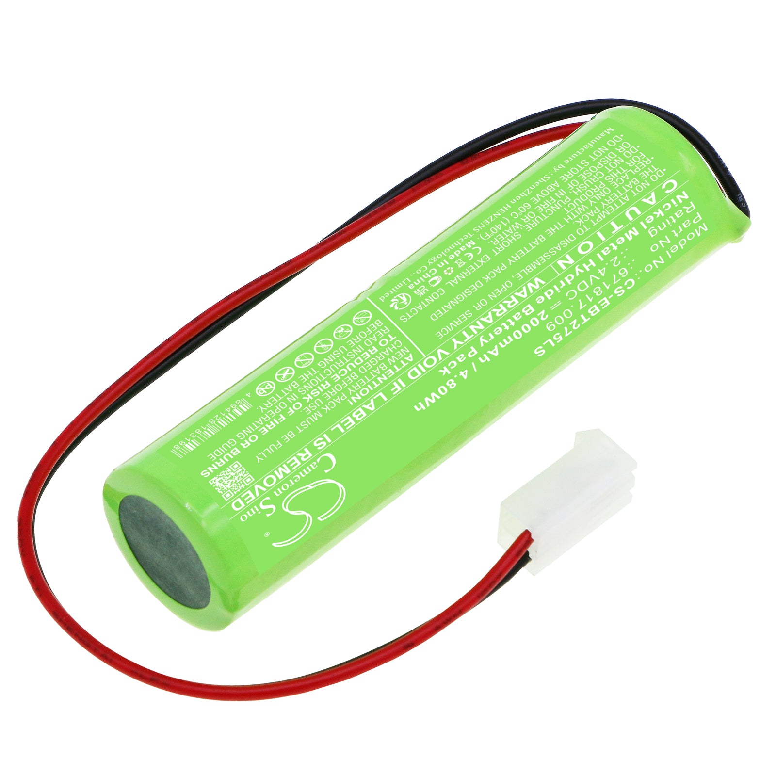 Ni-MH, Emergency Lighting Battery fits Elubat D-sc1800btx2-molex/5239, Krmt 23/43, 2.4V, 2000mAh Emergency Lighting Cameron Sino Technology Limited