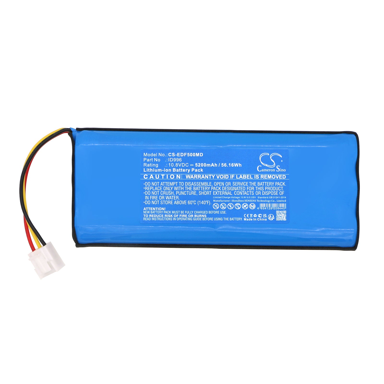 Li-ion, Medical Battery fits Edan F15, X12, 10.8V, 5200mAh Medical Cameron Sino Technology Limited