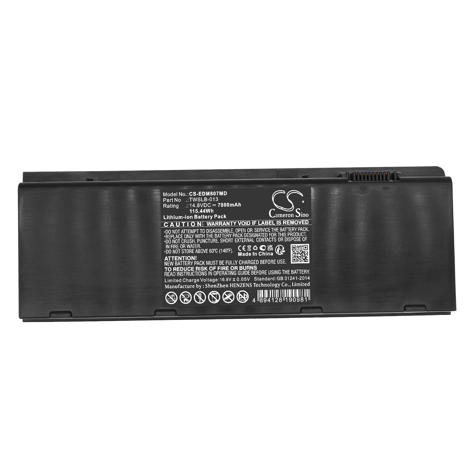 Li-ion, Medical Battery fits Edan Acclarix A8, Mi-807 Ultrasound, 14.8V, 7800mAh Medical Cameron Sino Technology Limited