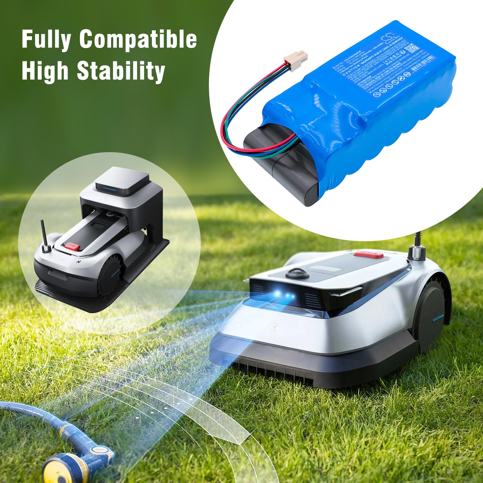 18.5V, Li-ion, 8700mAh, Battery fits Ecovacs GOAT G1-2000, MPB13, 160.95Wh Lawn Mowers Cameron Sino Technology Limited