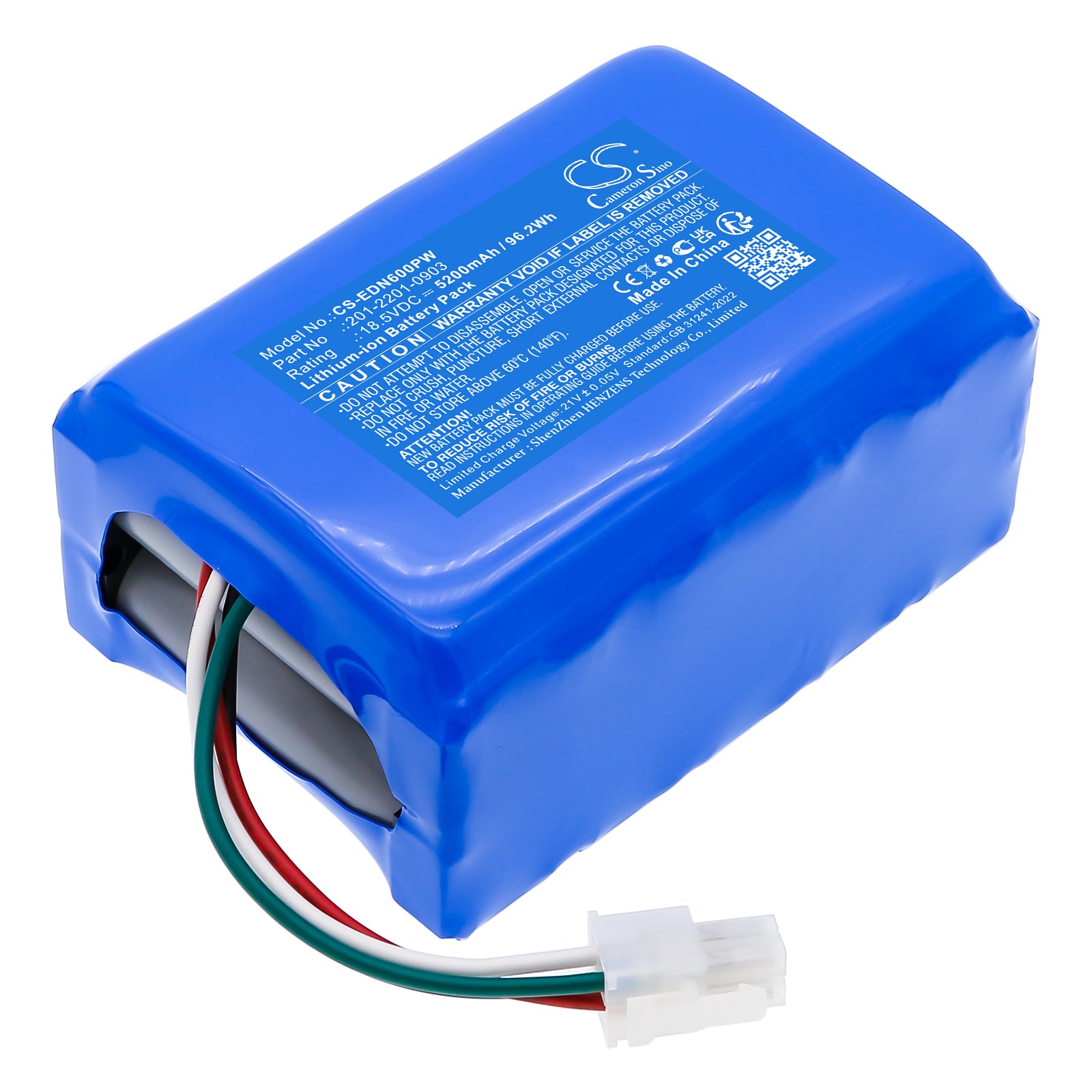 18.5V, Li-ion, 5200mAh, Battery fits Ecovacs GOAT G1, G1-800, 96.2Wh Lawn Mowers Cameron Sino Technology Limited