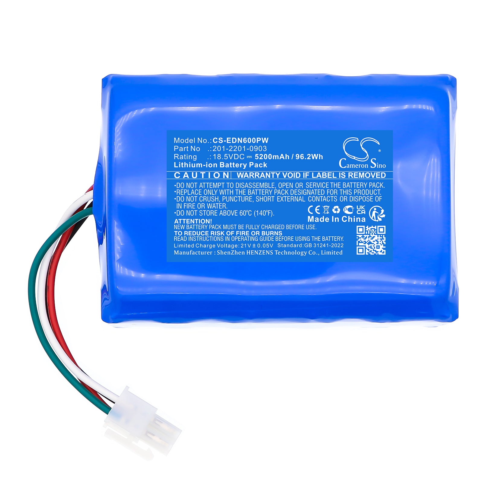 18.5V, Li-ion, 5200mAh, Battery fits Ecovacs GOAT G1, G1-800, 96.2Wh Lawn Mowers Cameron Sino Technology Limited