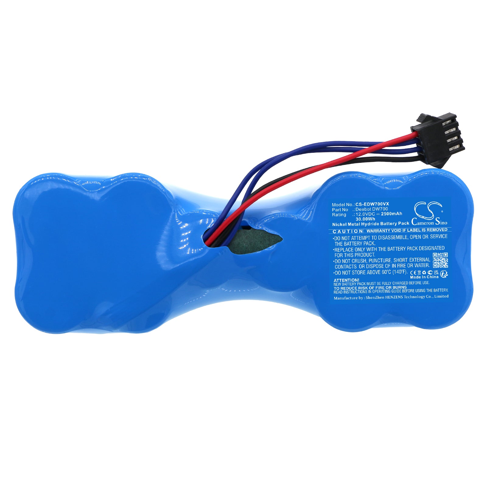 Ni-MH, Vacuum Battery fits Ecovacs Deebot 300, Deebot D300, 12.0V, 2500mAh Vacuum Cameron Sino Technology Limited
