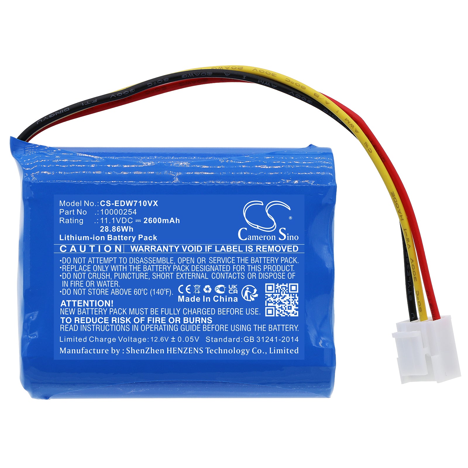 Li-ion, Vacuum Battery fits Ecovacs Tbw60, W720, 11.1V, 2600mAh Vacuum Cameron Sino Technology Limited