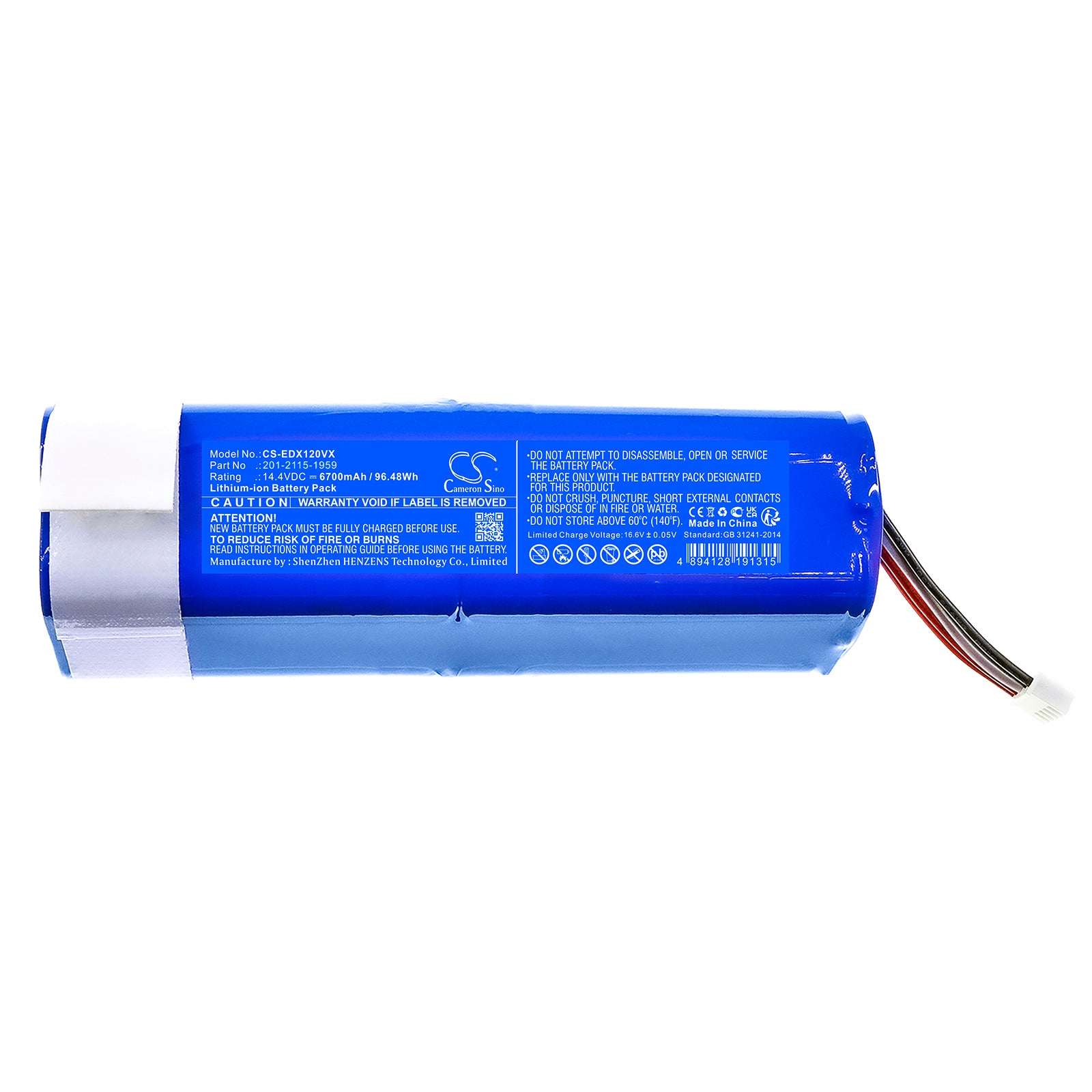 Li-ion, Vacuum Battery fits Ecovacs Deebot T10, Deebot T10 Plus, 14.4V, 6700mAh Vacuum Cameron Sino Technology Limited