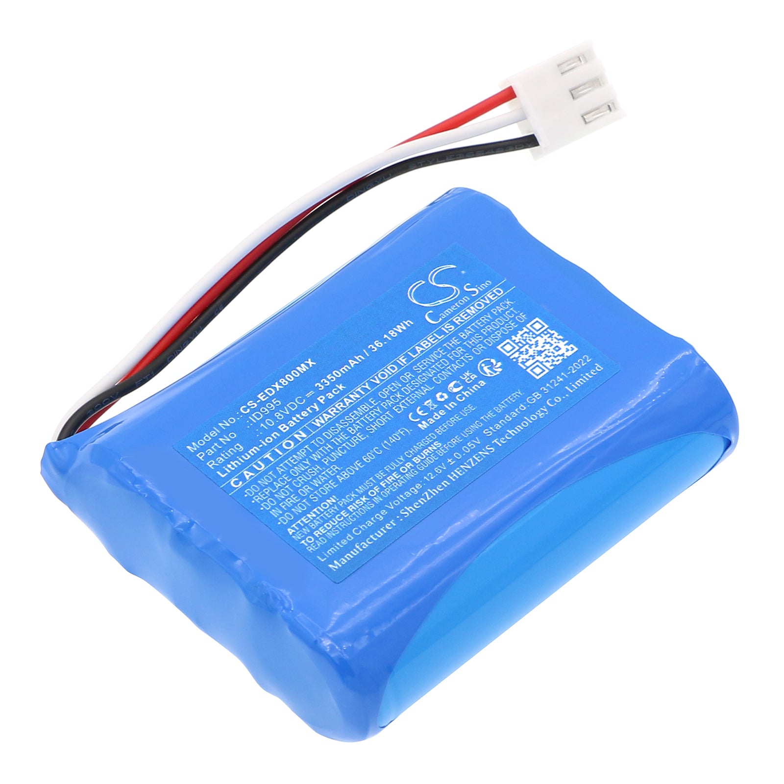 10.8V, Li-ion, 3350mAh, Battery fits Edan EPM5, EPM7, 36.18Wh Medical Cameron Sino Technology Limited