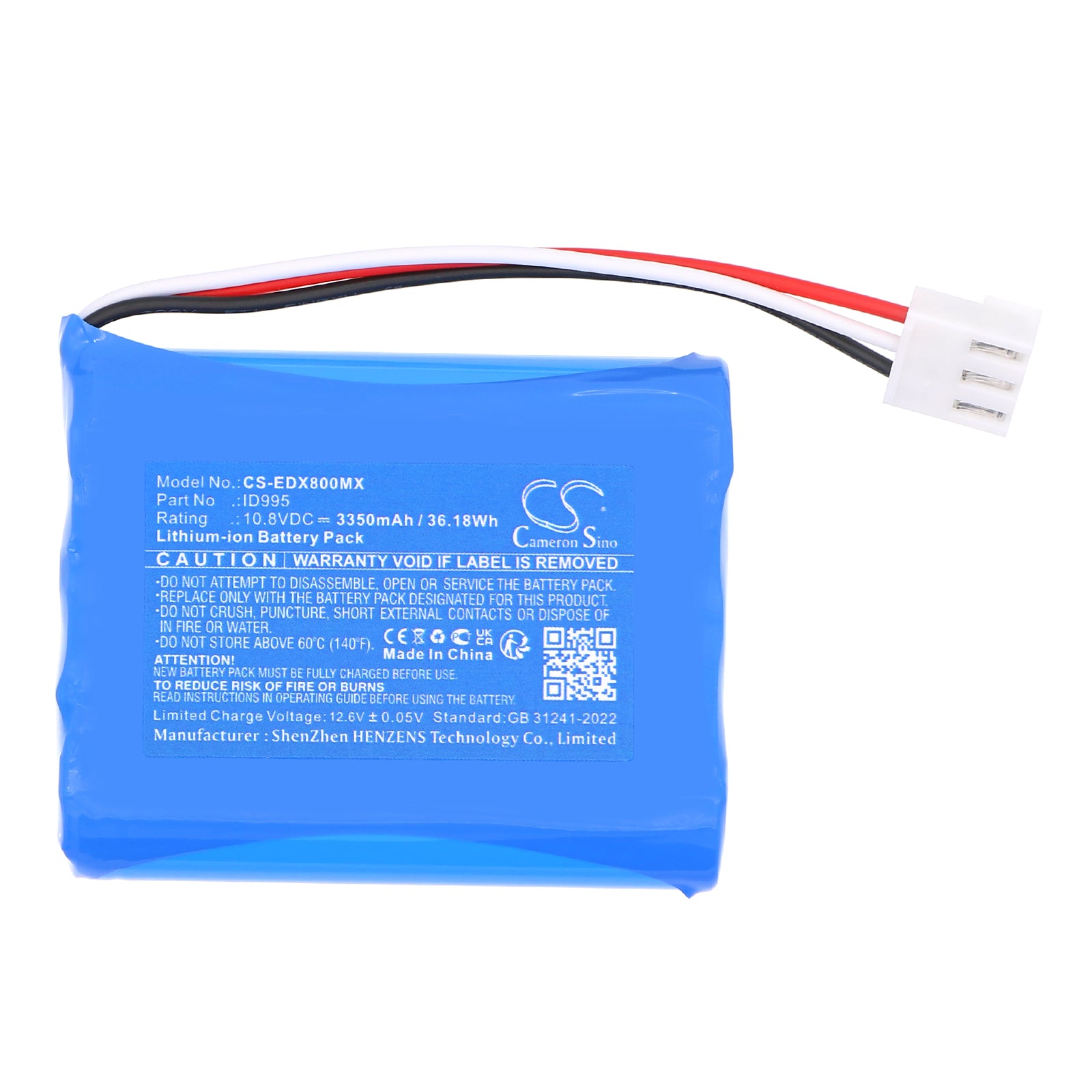 10.8V, Li-ion, 3350mAh, Battery fits Edan EPM5, EPM7, 36.18Wh Medical Cameron Sino Technology Limited