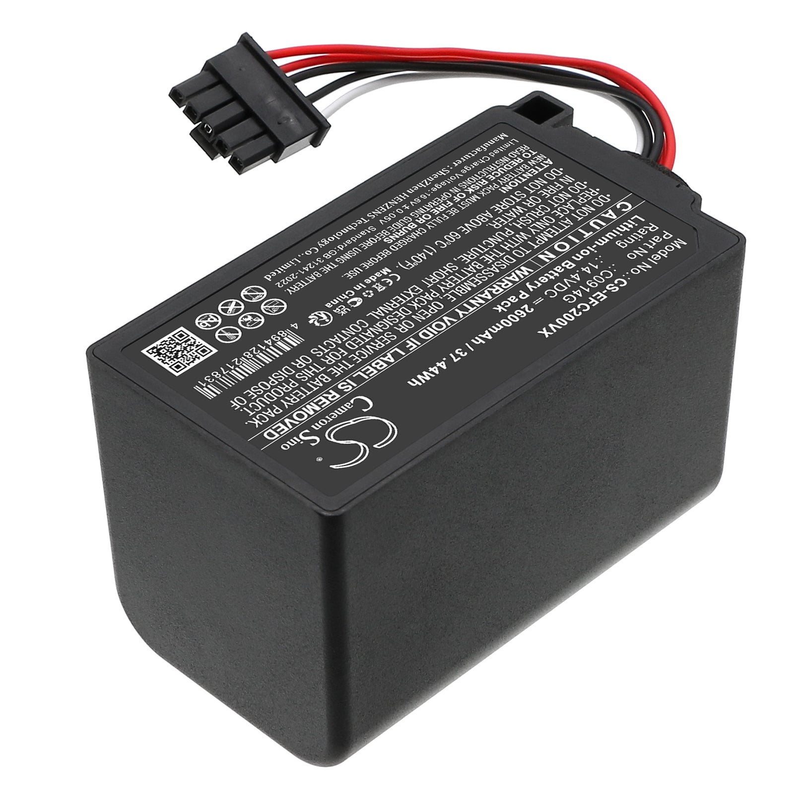 14.4V, Li-ion, 2600mAh, Battery fits Eufy Omni C20, Omni C20 Robot Vacuum, 37.44Wh Vacuum Cameron Sino Technology Limited