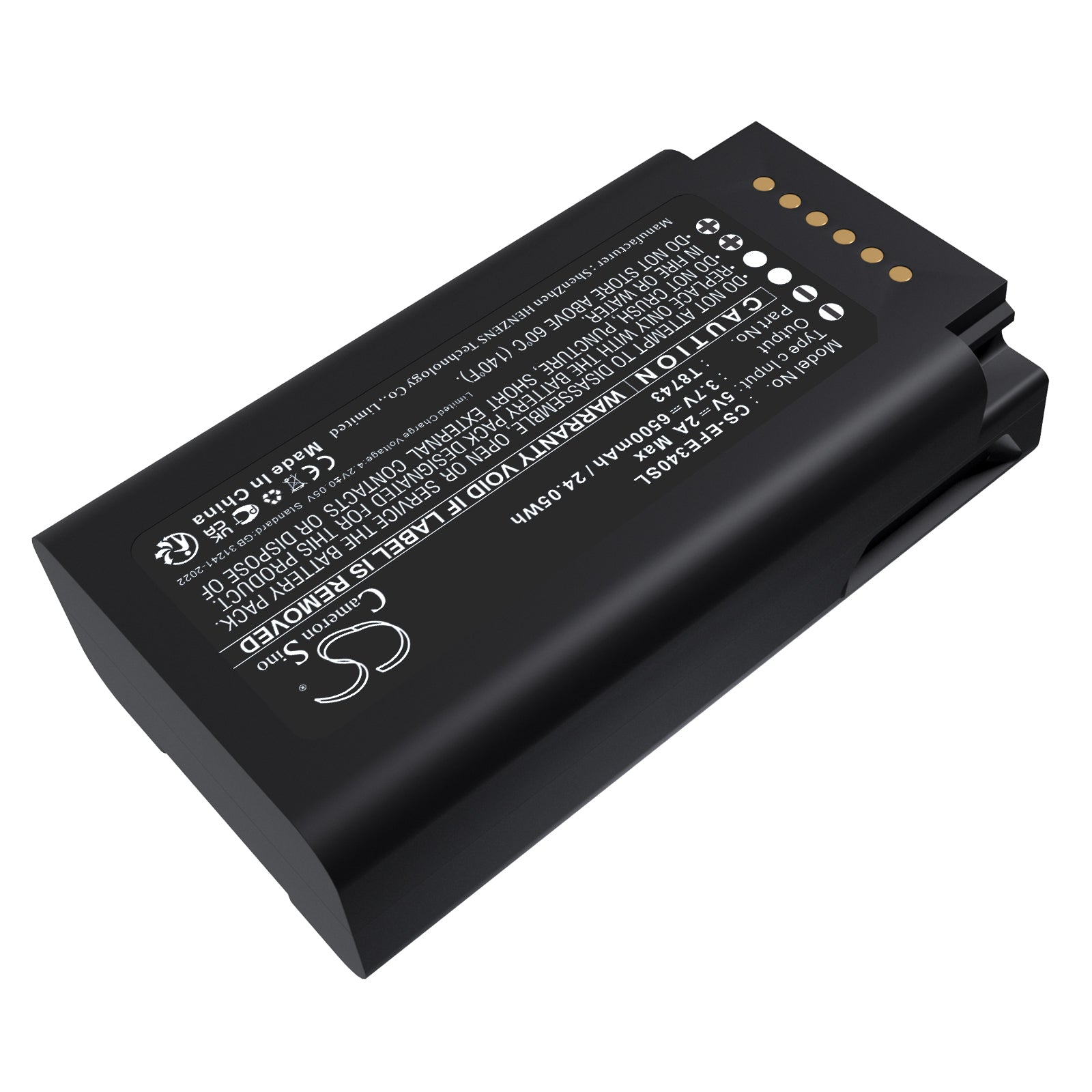3.7V, Li-ion, 6500mAh, Battery fits Eufy Video Doorbell E340, 24.05Wh Home Security Camera Cameron Sino Technology Limited