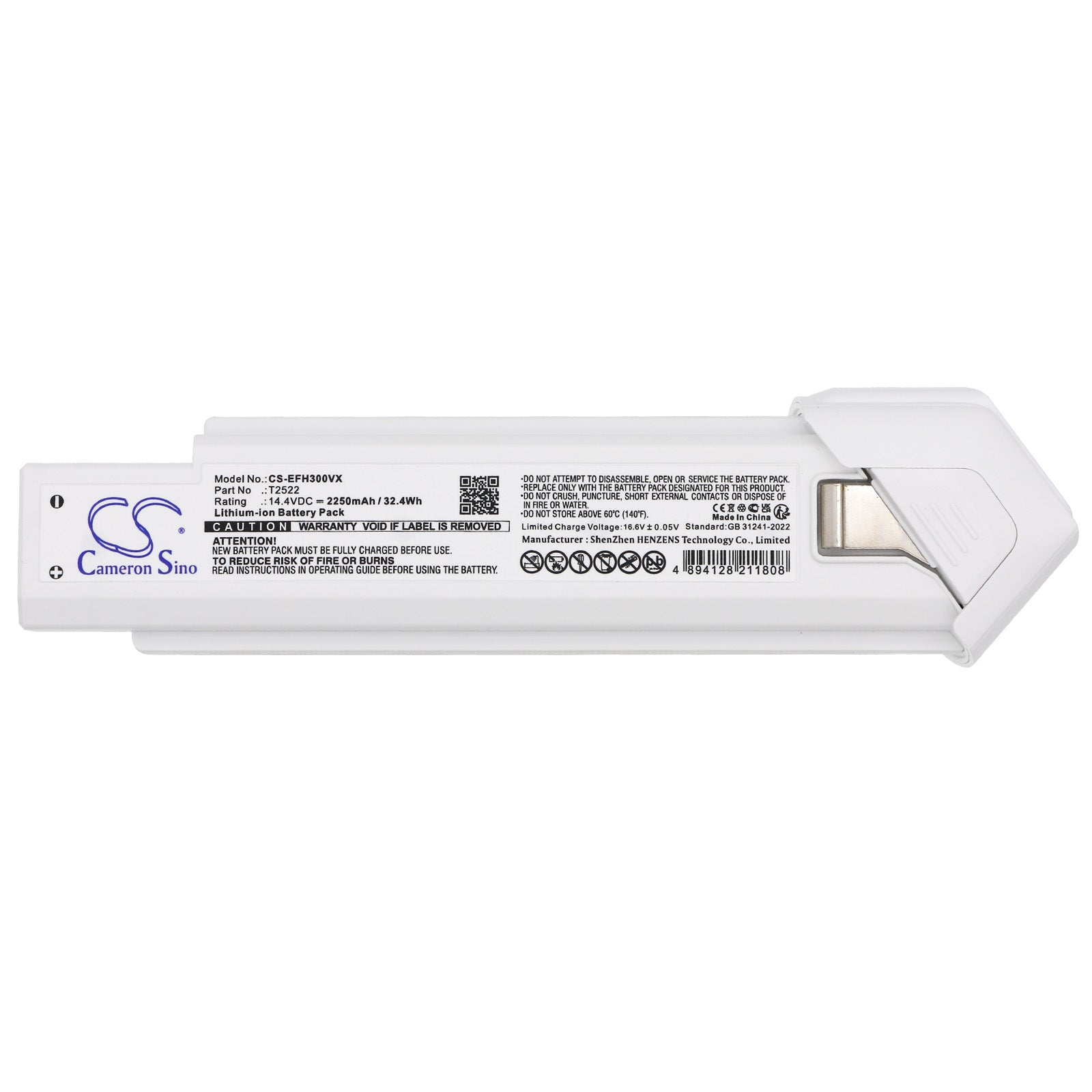 14.4V, Li-ion, 2250mAh, Battery fits Eufy Homevac H30, 32.4Wh Vacuum Cameron Sino Technology Limited