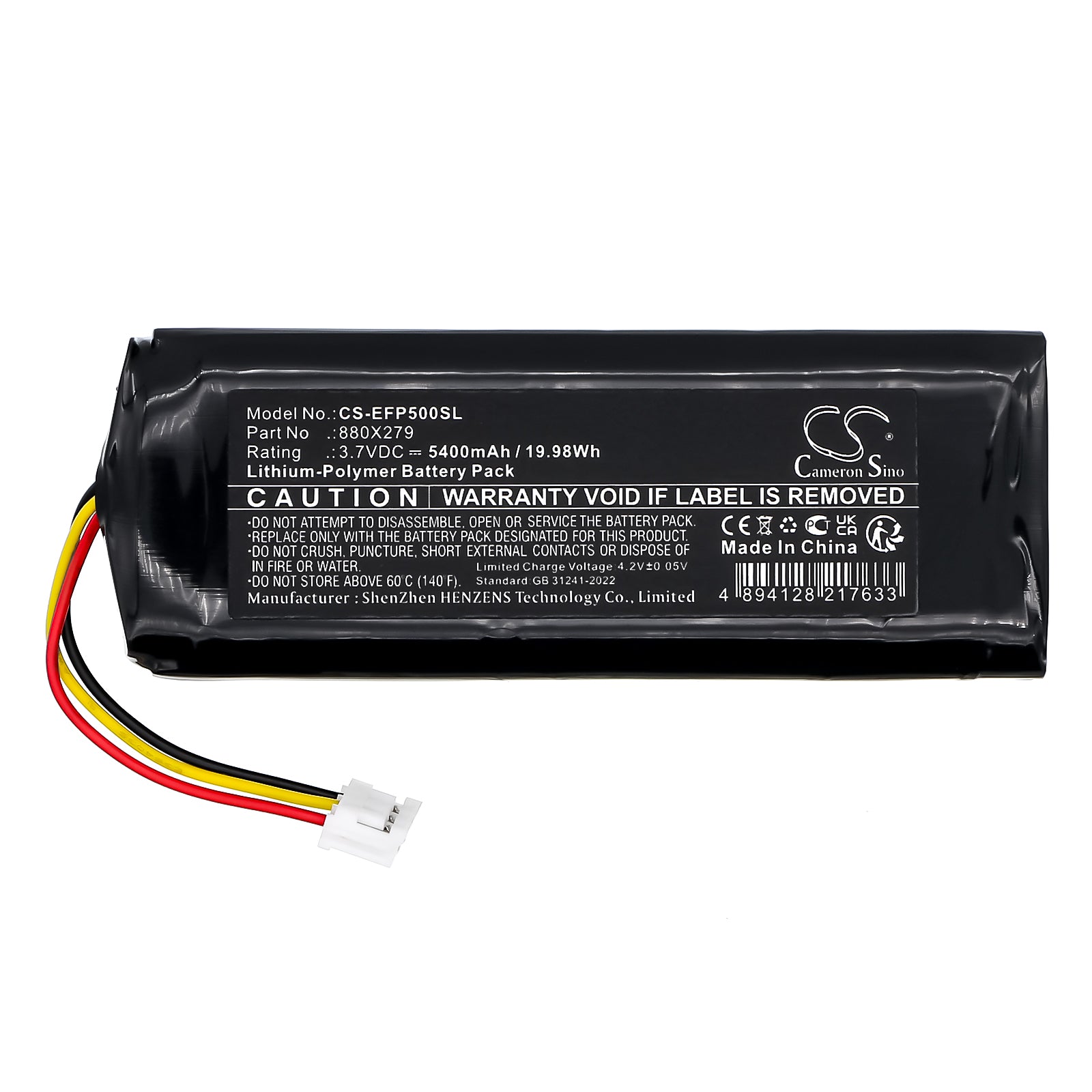 3.7V, Li-Polymer, 5400mAh, Battery fits EXFO FIP-500 fiber inspection scope, FIP-500-KIT-1, 19.98Wh Equipment, Survey, Test Cameron Sino Technology Limited