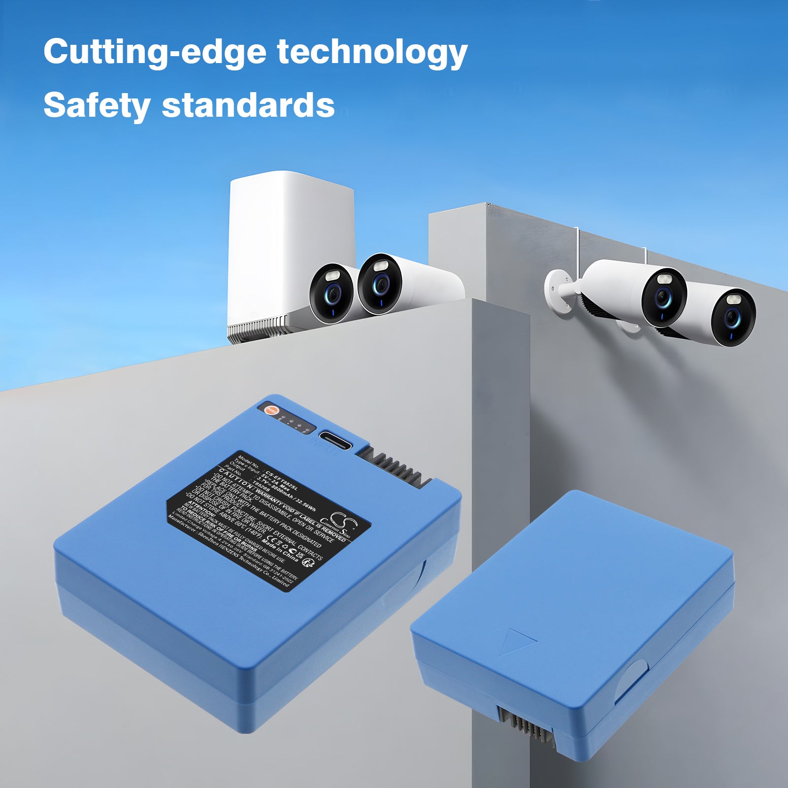 3.7V, Li-ion, 8800mAh, Battery fits Eufy E330, S230 3-in-1 Video Smart Lock and Smart Drop, 32.56Wh Home Security Camera Cameron Sino Technology Limited