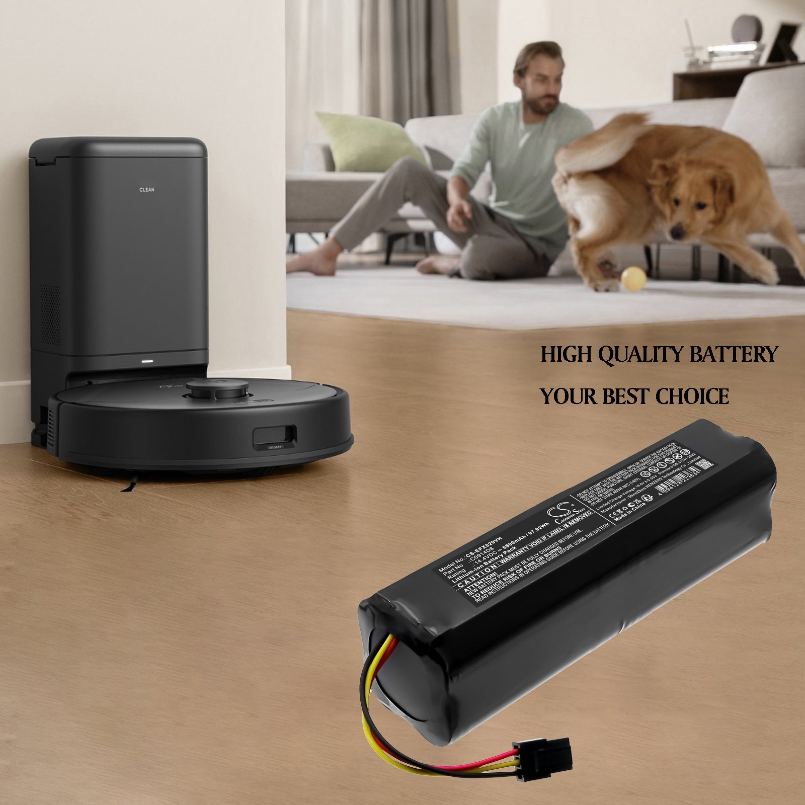 14.4V, Li-ion, 6800mAh, Battery fits Eufy SES, T29J6, 97.92Wh Vacuum Cameron Sino Technology Limited