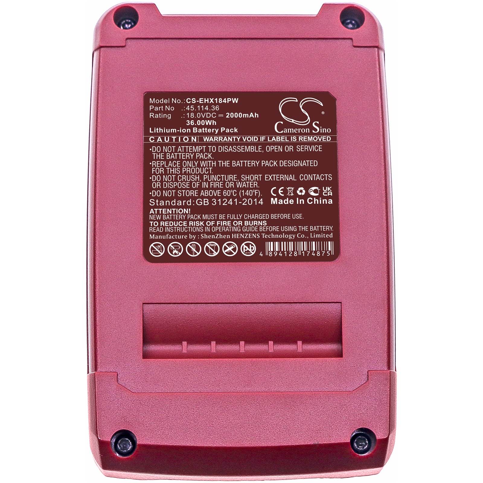 Li-ion, Power Tools Battery fits Einhell 4118907, Agillo 18/200, 18.0V, 2000mAh Power Tools Cameron Sino Technology Limited