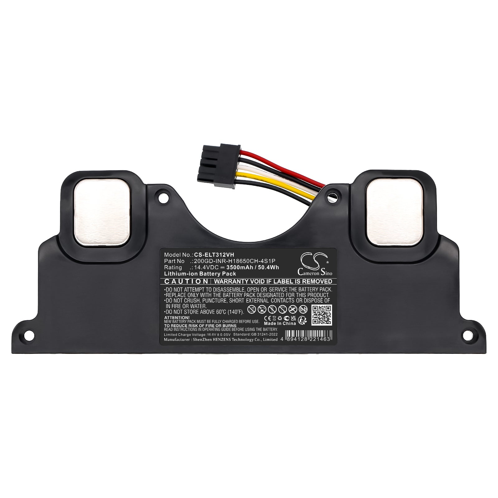 14.4V, Li-ion, 3500mAh, Battery fits CECOTEC 05429, Conga 2090 Vison | Electrolux EFP31312, 50.4Wh Vacuum Cameron Sino Technology Limited