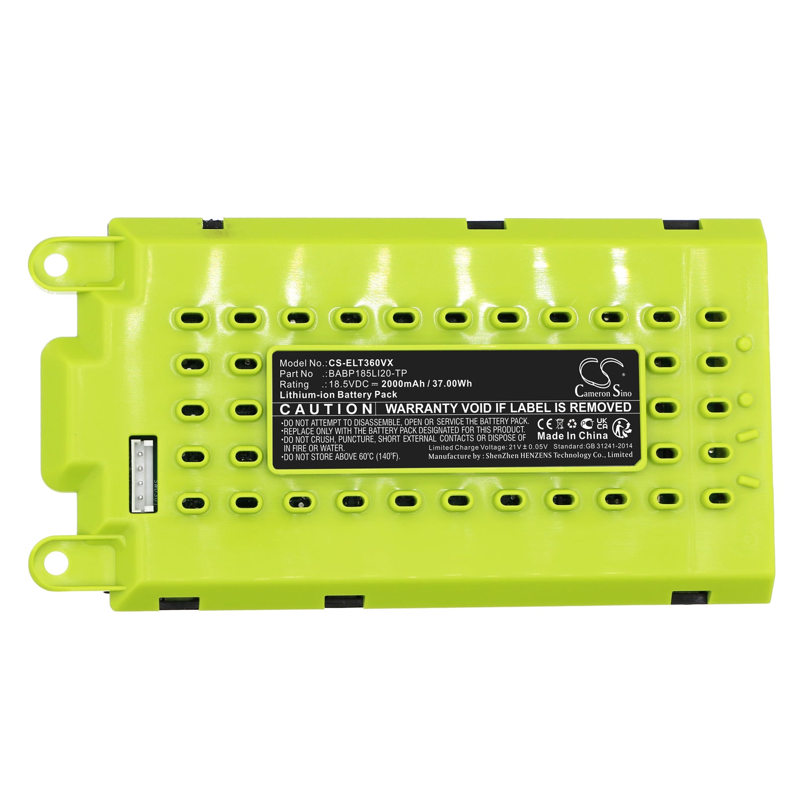 Li-ion, Vacuum Battery fits Electrolux Erg36, Es31c183db, 18.5V, 2500mAh Vacuum Cameron Sino Technology Limited