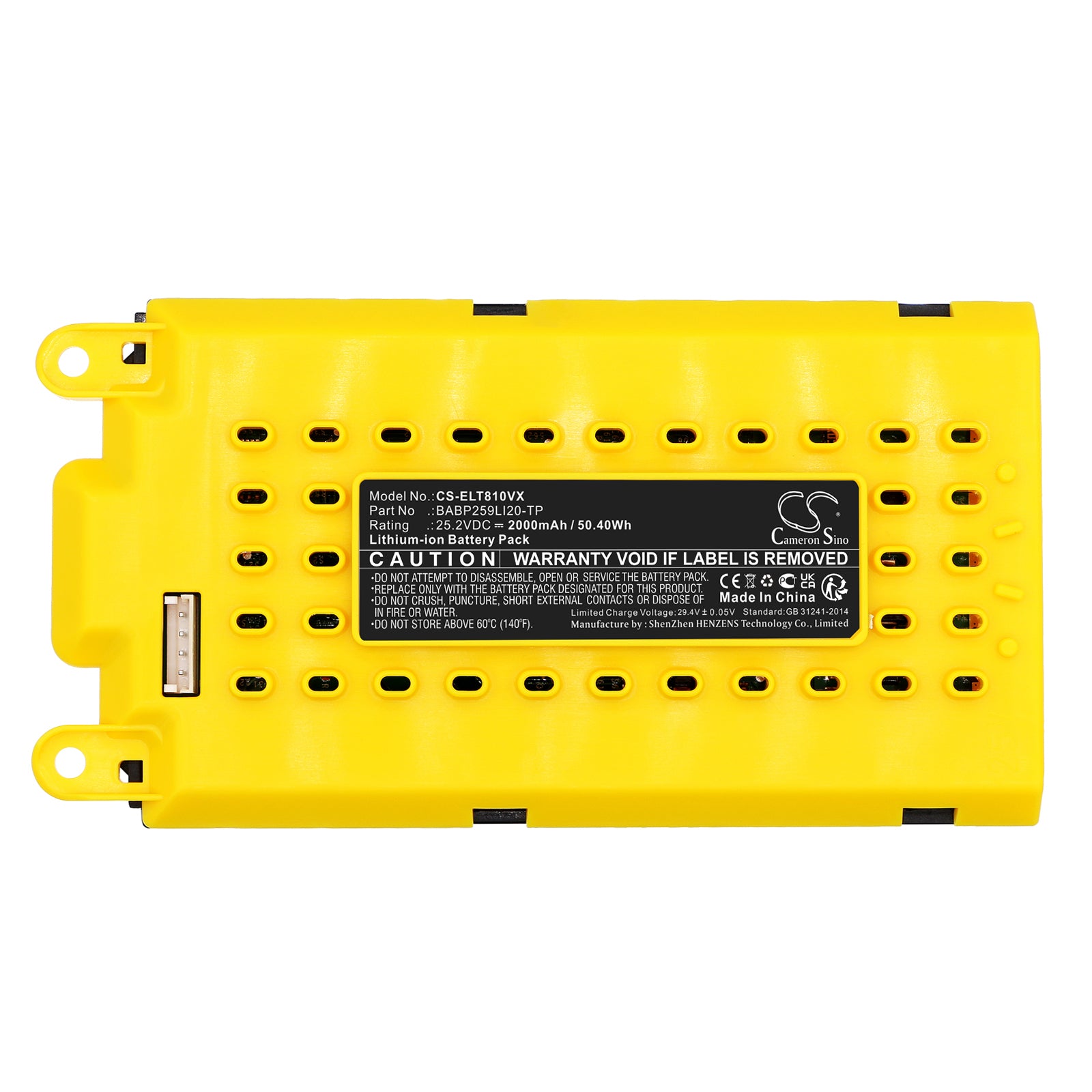 Li-ion, Vacuum Battery fits Electrolux 90027767300, 90027767500, 25.2V, 2500mAh Vacuum Cameron Sino Technology Limited