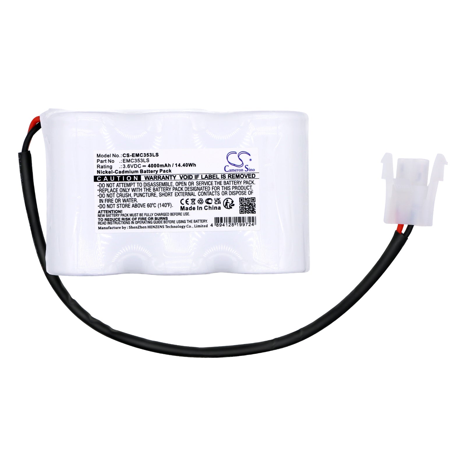 Emergency Lighting Battery 3.6V 4000mAh NiCd Emergency Lighting Cameron Sino Technology Limited