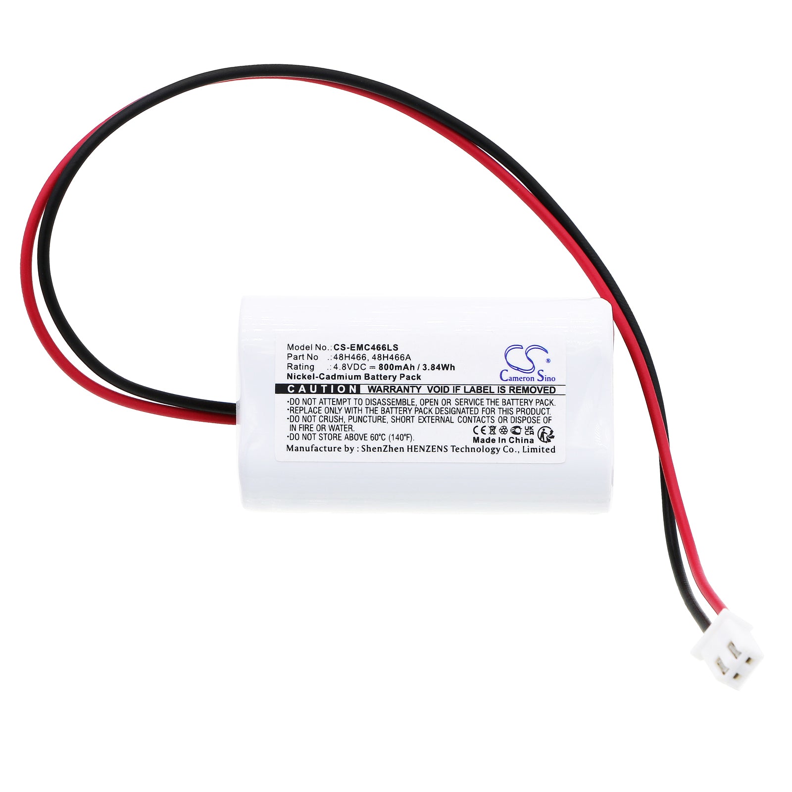 Ni-CD, Emergency Lighting Battery fits Lumapro 6cgl9, 6cgn0, 4.8V, 800mAh Emergency Lighting Cameron Sino Technology Limited