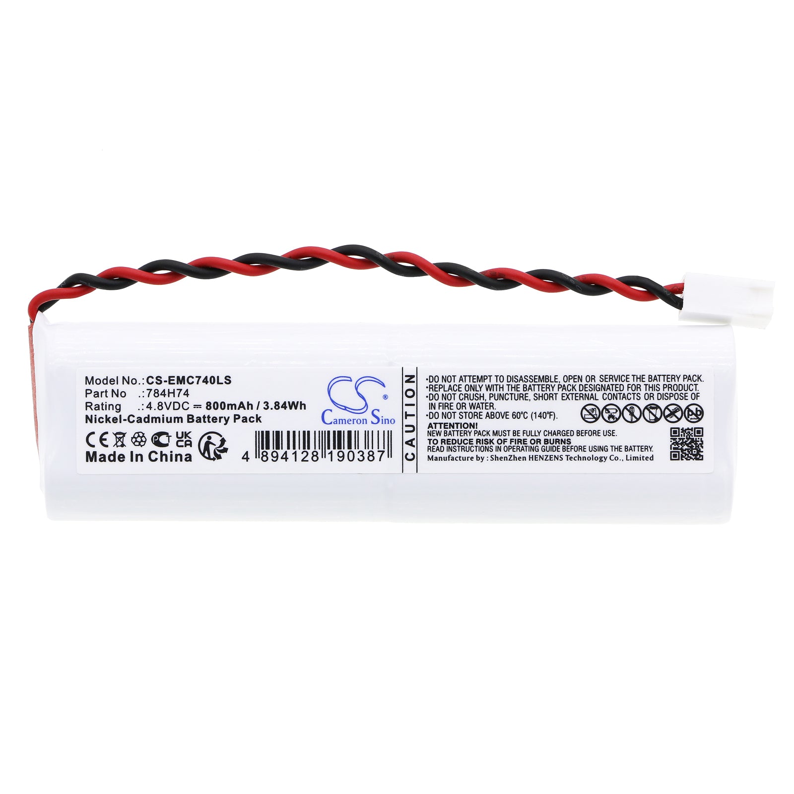Ni-CD, Emergency Lighting Battery fits Dual-lite Sewldgbe, Sewldgwe, 4.8V, 800mAh Emergency Lighting Cameron Sino Technology Limited