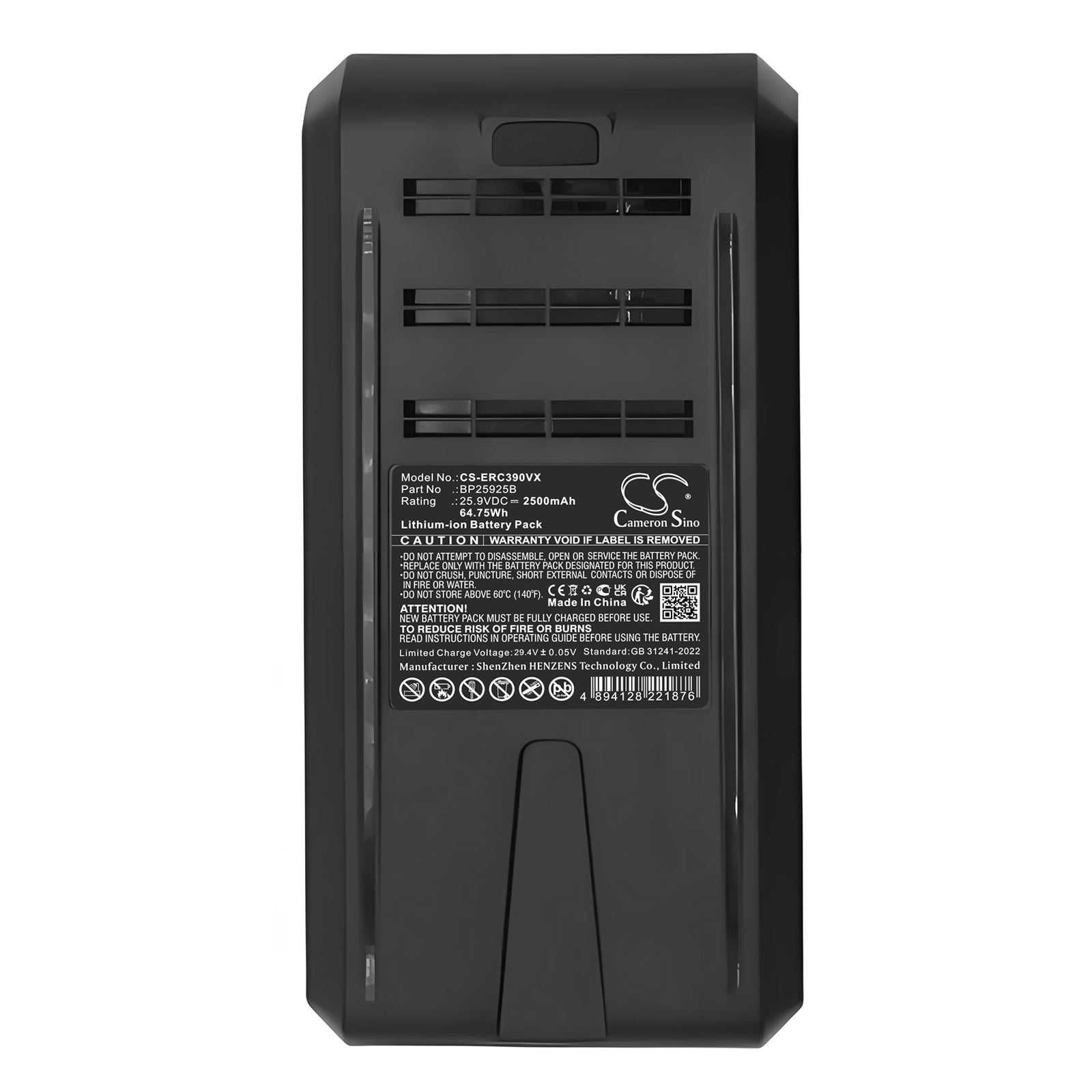 25.9V, Li-ion, 2500mAh, Battery fits Eureka NEC390BL, Stylus Elite, 64.75Wh Vacuum Cameron Sino Technology Limited