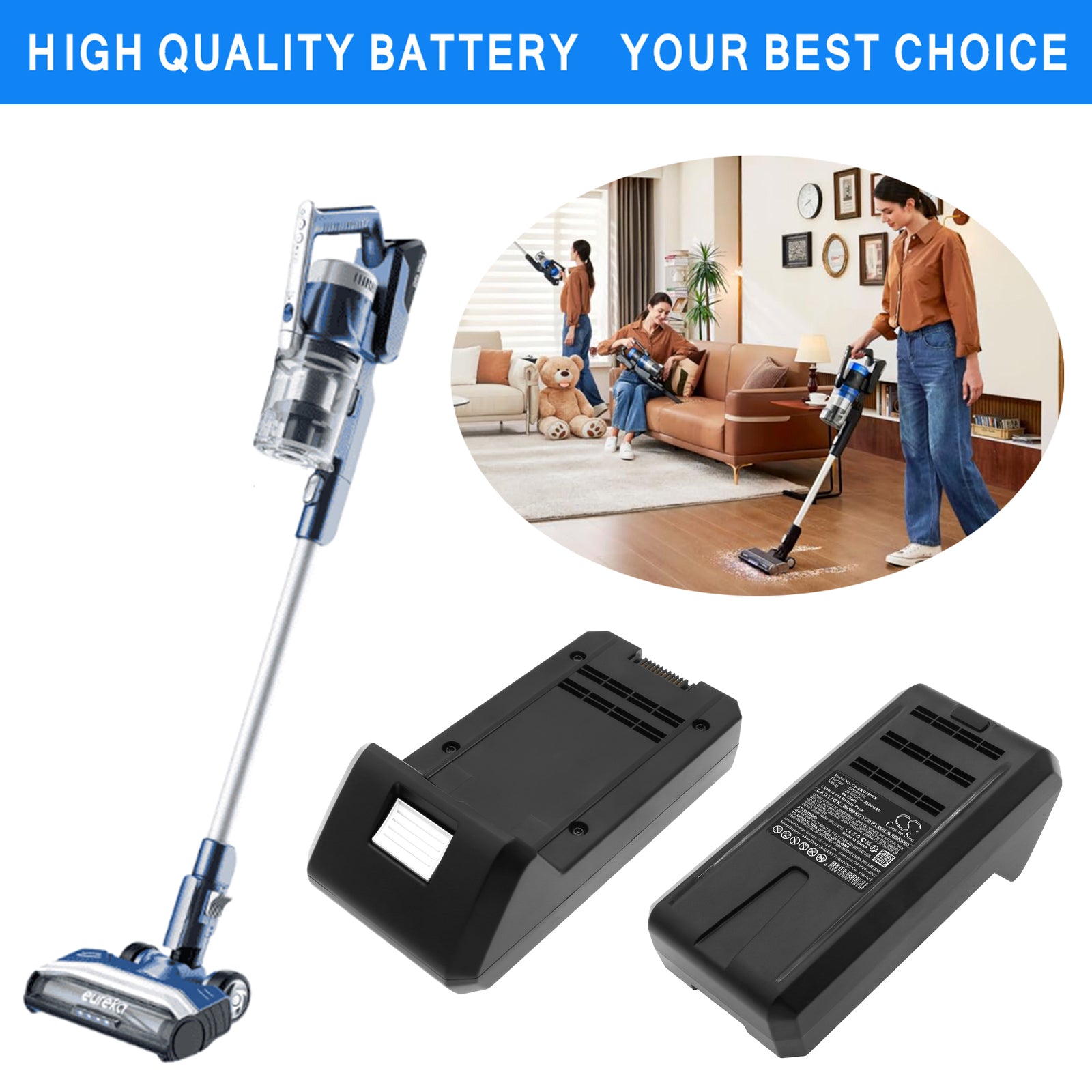 25.9V, Li-ion, 2500mAh, Battery fits Eureka NEC390BL, Stylus Elite, 64.75Wh Vacuum Cameron Sino Technology Limited